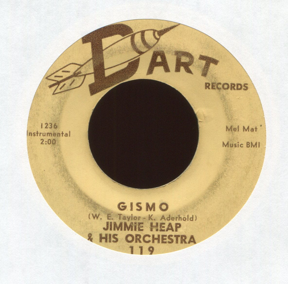 Jimmie Heap And His Orchestra - Gismo on Dart Instro Rockabilly Surf Mad Mike 45