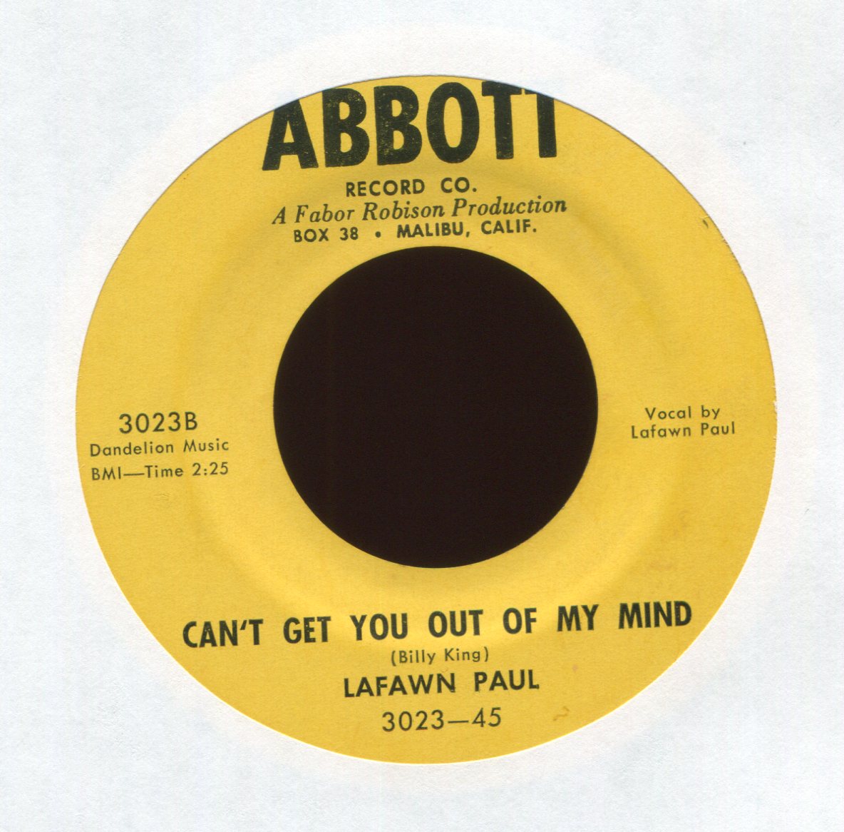 La Fawn Paul -Can't Get You Out Of My Mind on Abbott Rockabilly 45