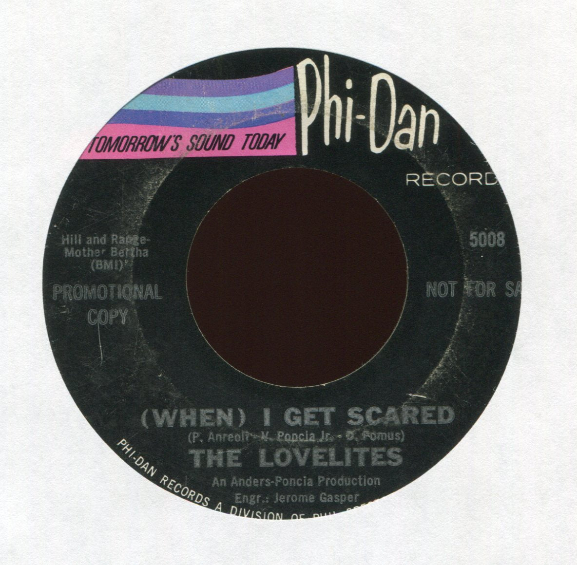 The Lovelites - (When) I Get Scared on Phi-Dan Promo Northern Soul 45