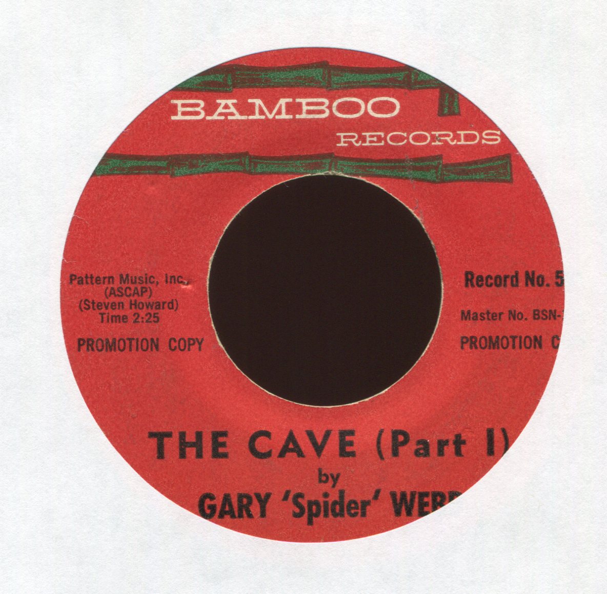 Gary "Spider" Webb - The Cave on Bamboo Promo Halloween Horror Exotica 45