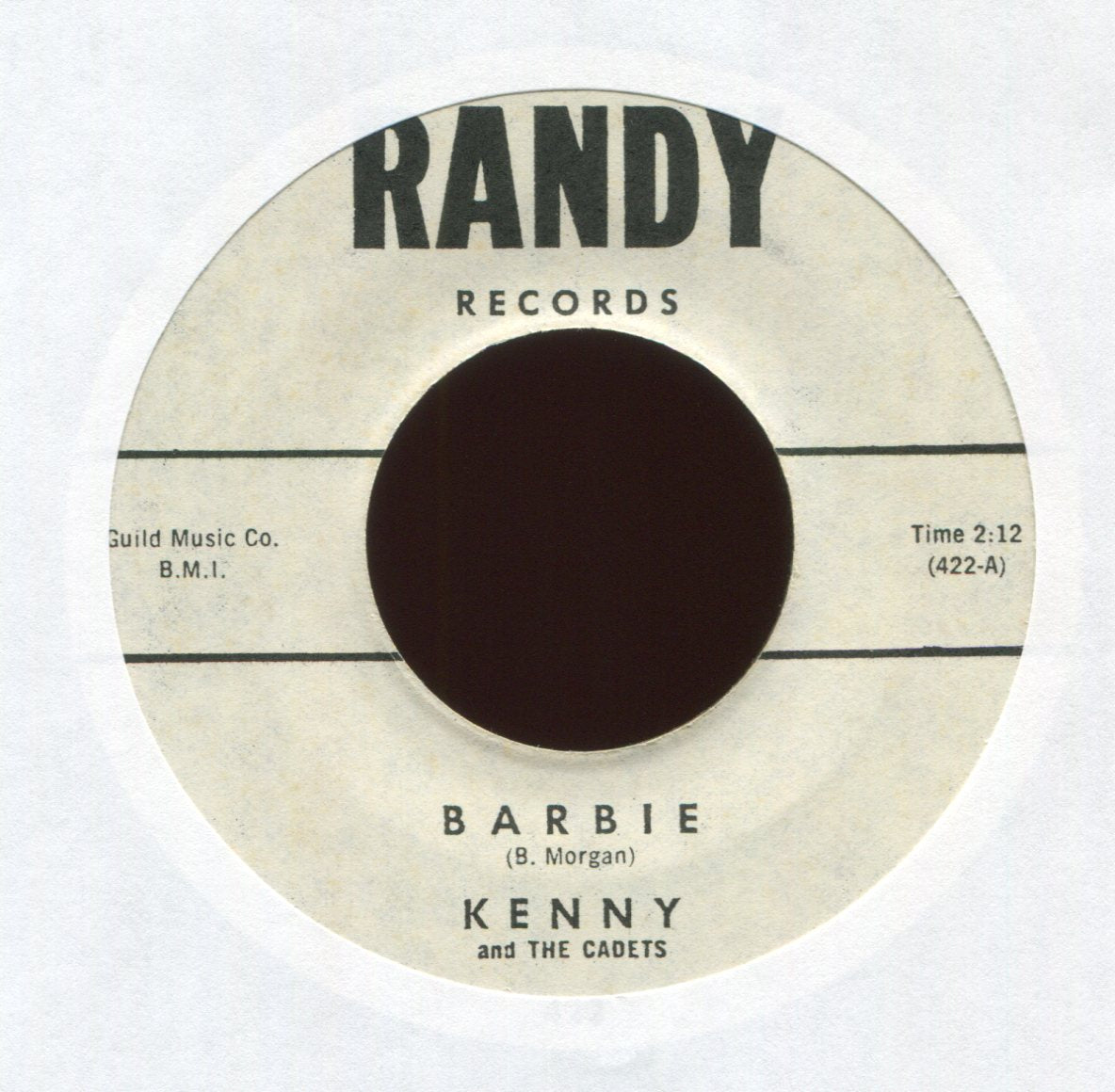 Kenny & The Cadets - Barbie on Randy 1970's Reissue Surf 45 Beach Boys