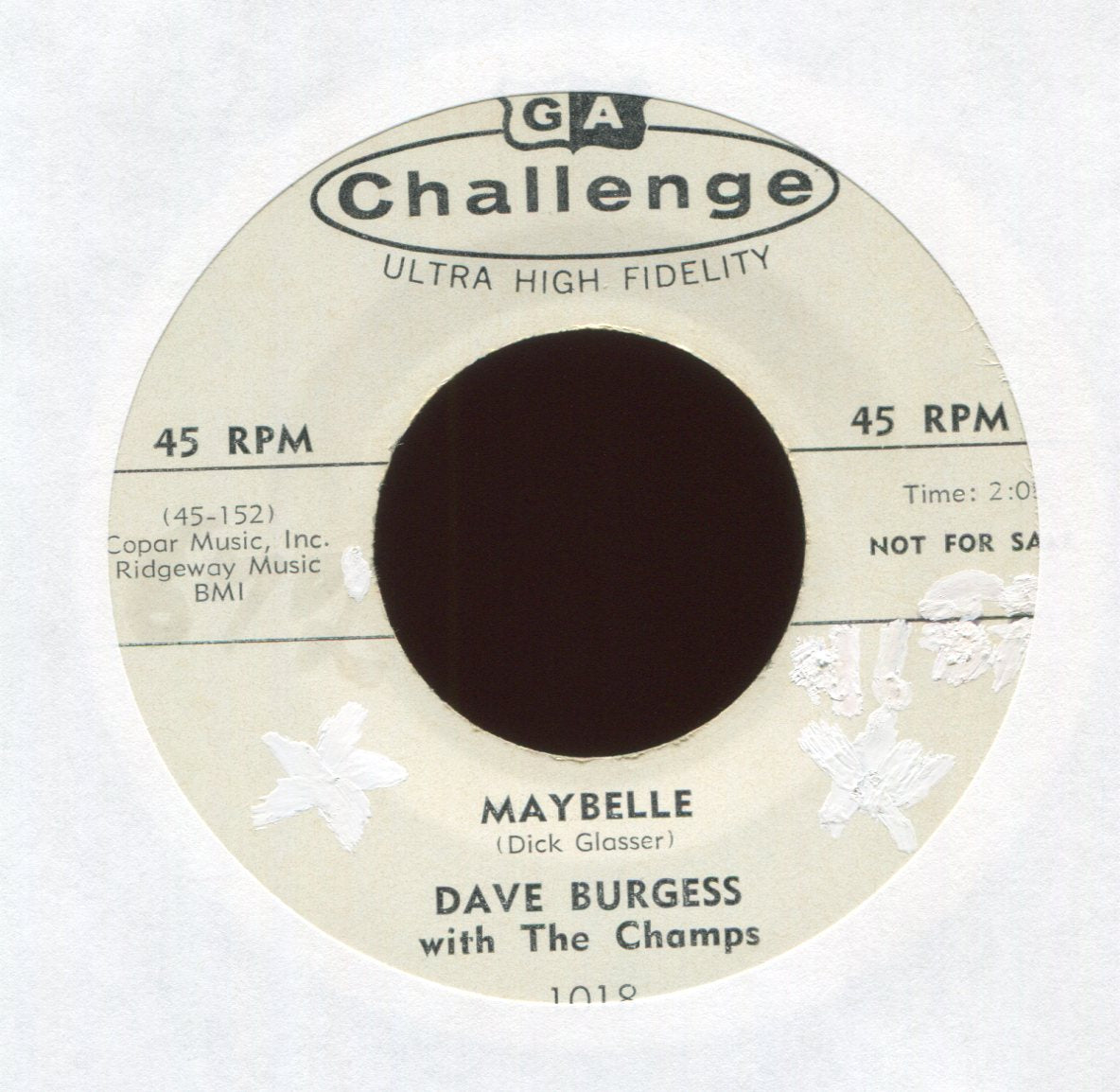 Dave Burgess - Maybelle on Challenge Promo Rockabilly 45