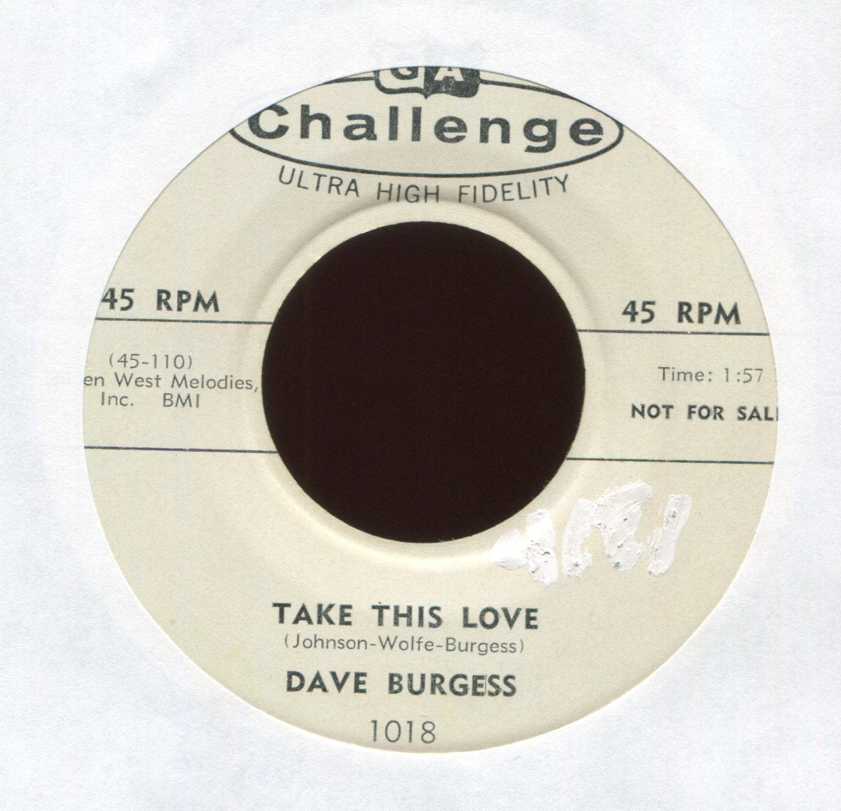 Dave Burgess - Maybelle on Challenge Promo Rockabilly 45