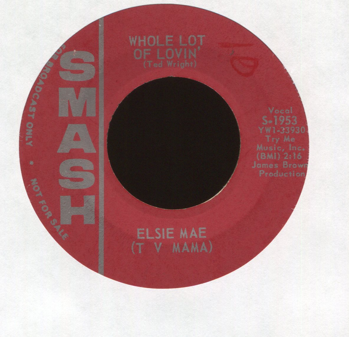 Elsie Mae - Whole Lot of Lovin' on Smash R&B 45