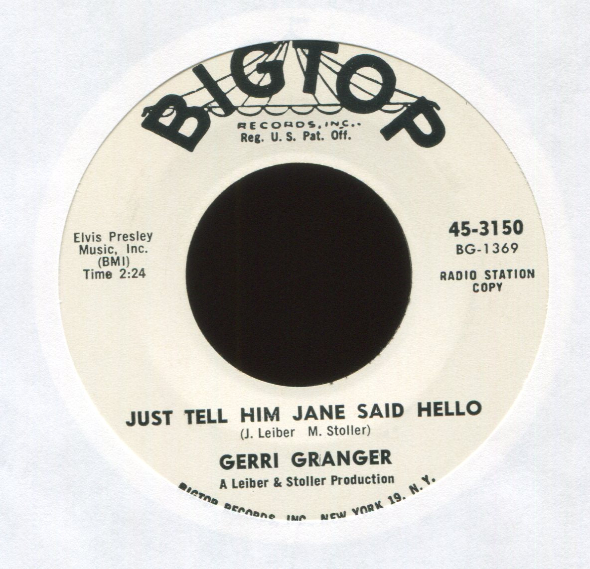 Gerri Granger - Just Tell Him Jane Said Hello on Bigtop Promo Northern Soul 45