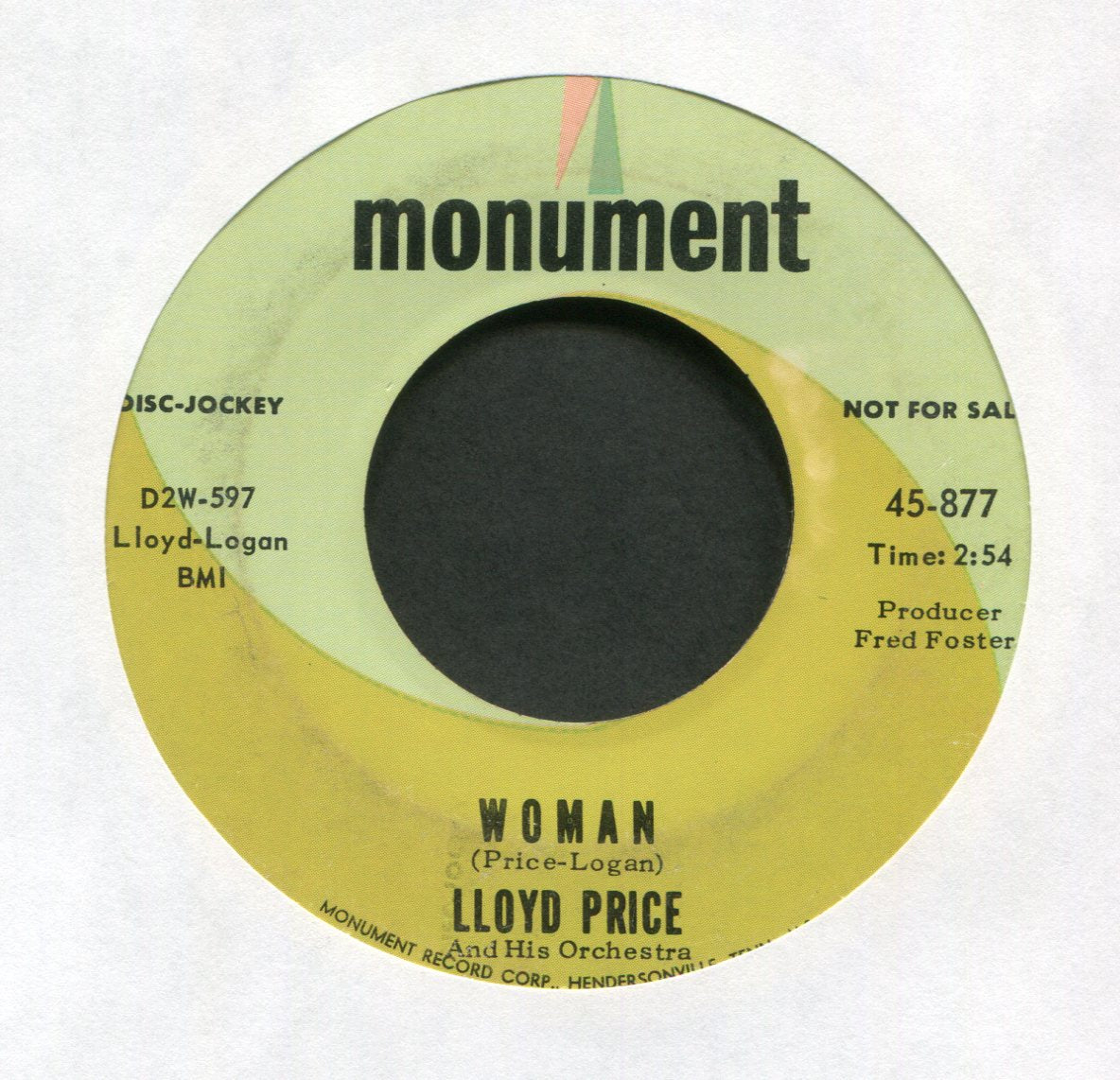 Lloyd Price His Orchestra And Chorus - Oh, Lady Luck on Monument Promo Northern Soul 45