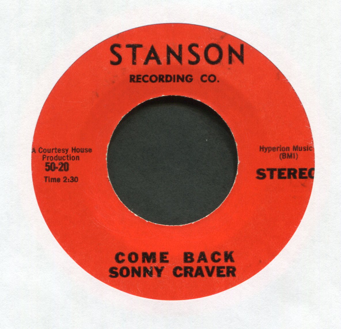 Sonny Craver - Come Back on Stanson Crossover Soul 45