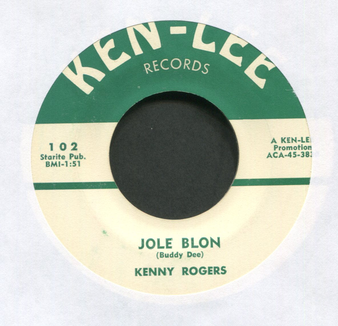 Kenny Rogers - Jole Blon on Ken-Lee Teen Cajun Rocker 45