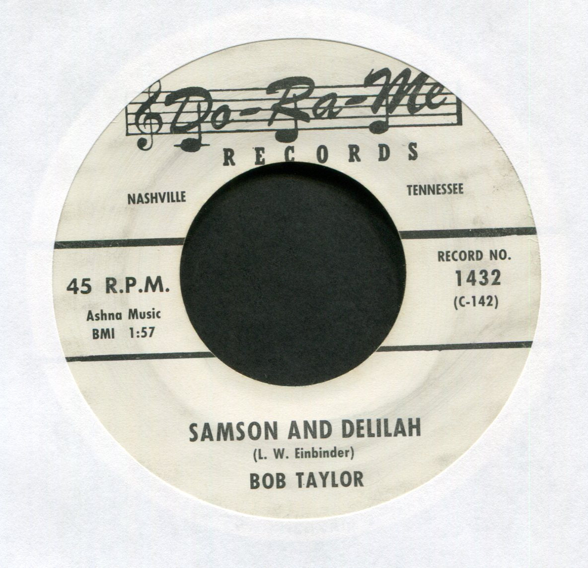 Bob Taylor - Samson And Delilah on Do-Ra-Me Rockabilly 45