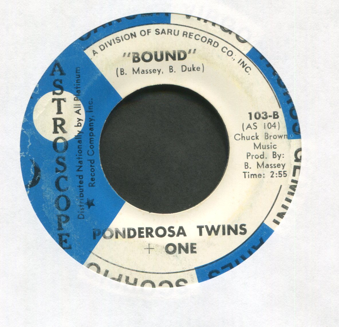 Ponderosa Twins + One / Unknown Artist - Bound on Astroscope Mispress Gospel Soul 45