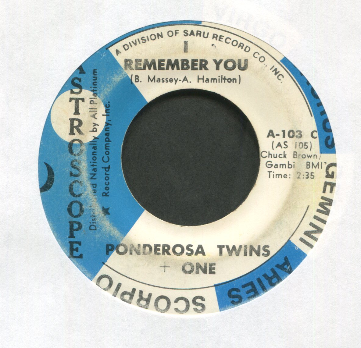 Ponderosa Twins + One / Unknown Artist - Bound on Astroscope Mispress Gospel Soul 45