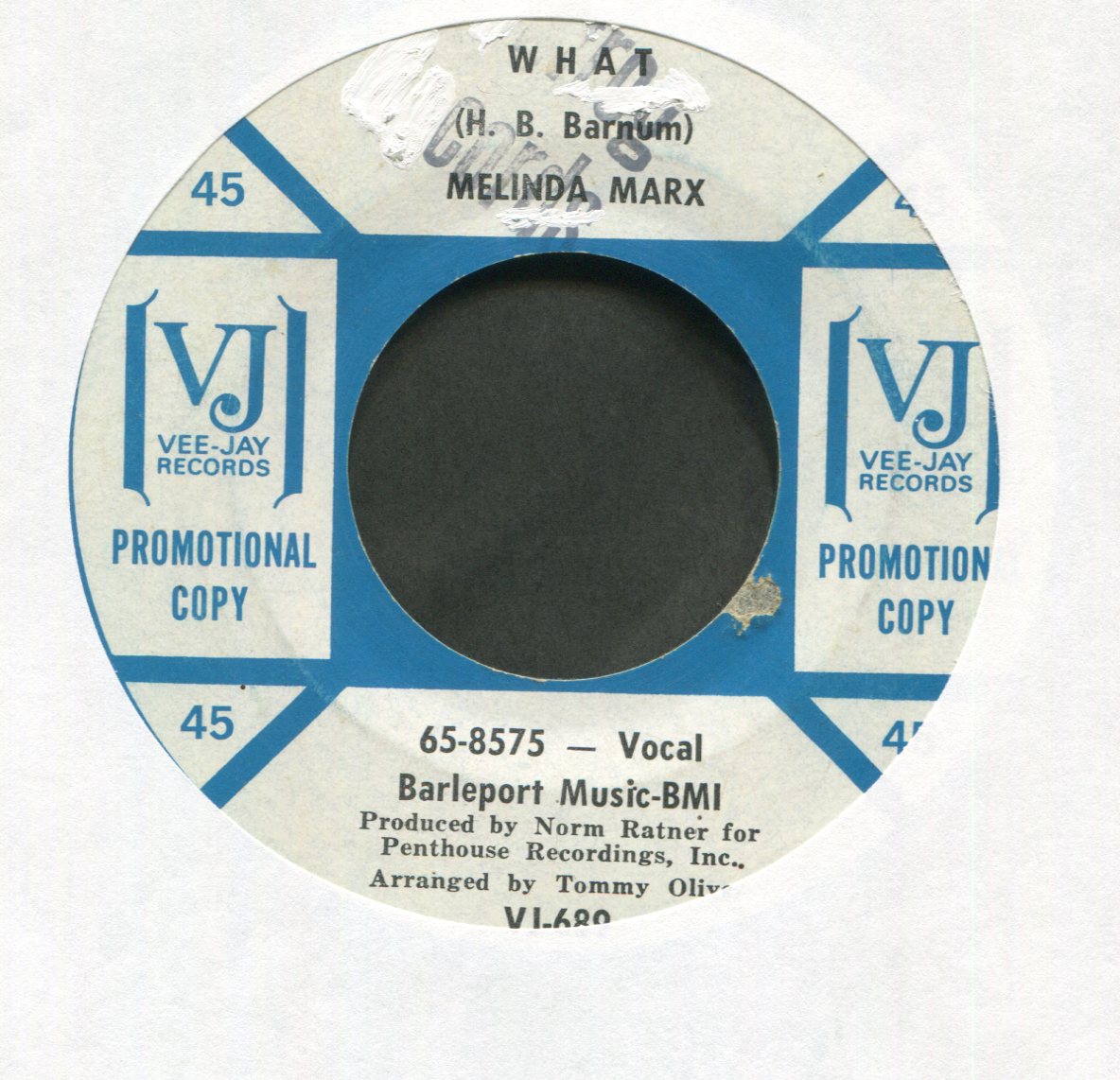 Melinda Marx - What on Vee Jay Promo Northern Soul 45