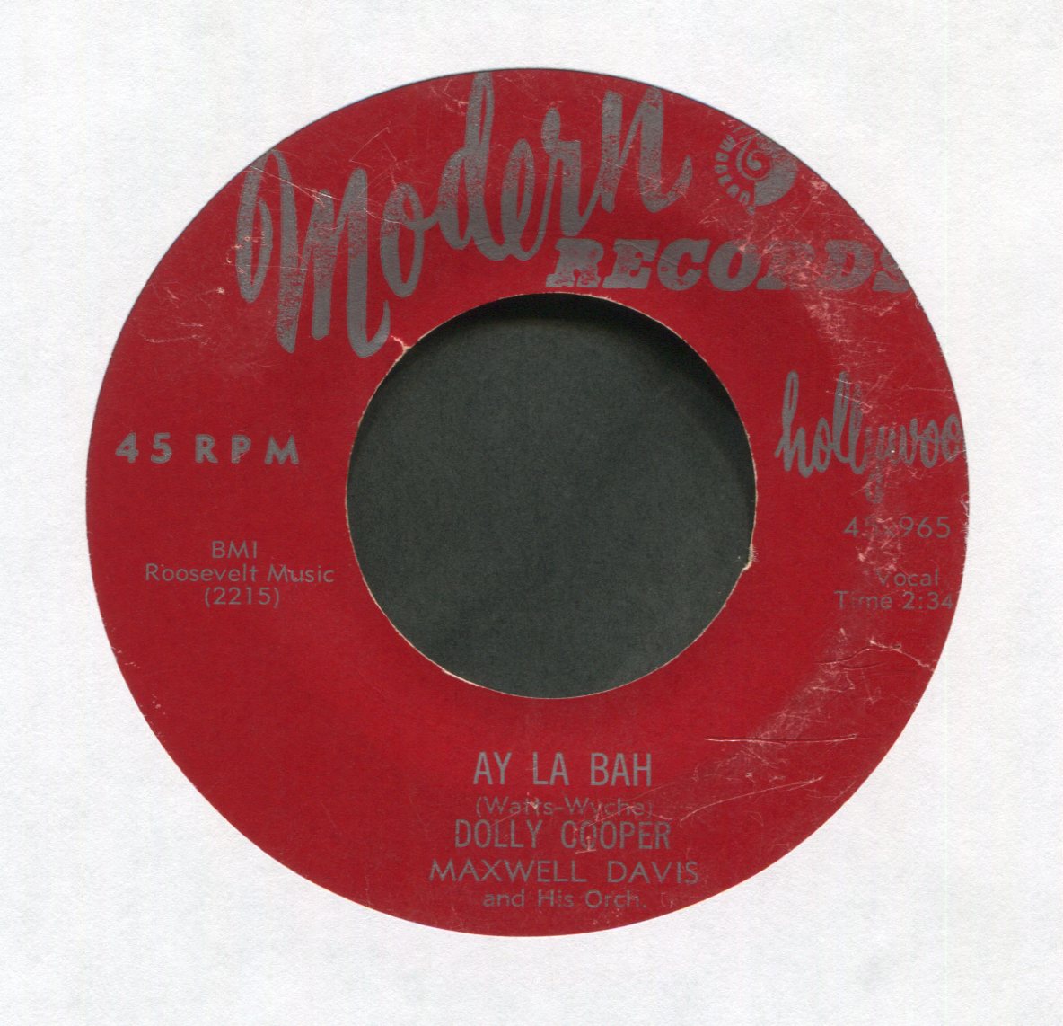 Dolly Cooper - Ay La Bah on Modern R&B 45