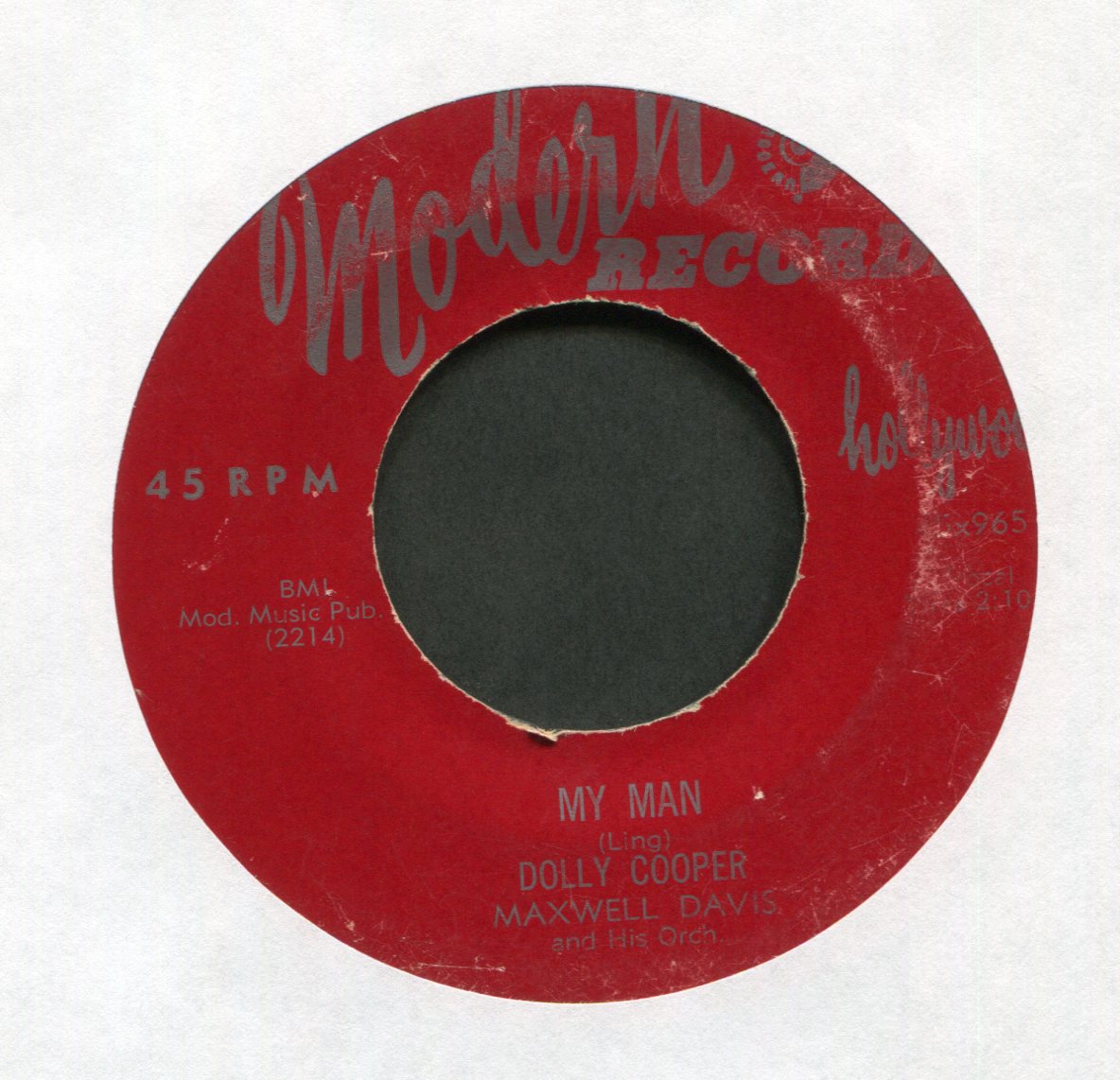 Dolly Cooper - Ay La Bah on Modern R&B 45