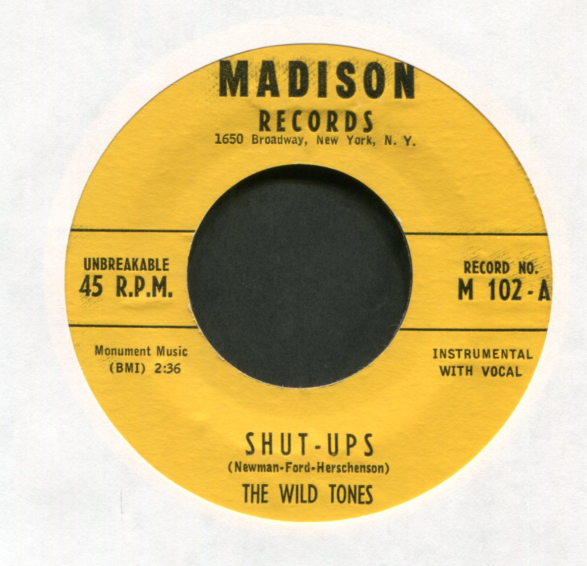 The Wild Tones - Martian Hop on Madison R&B 45