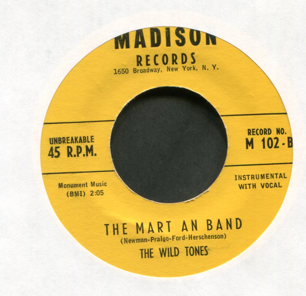 The Wild Tones - Martian Hop on Madison R&B 45