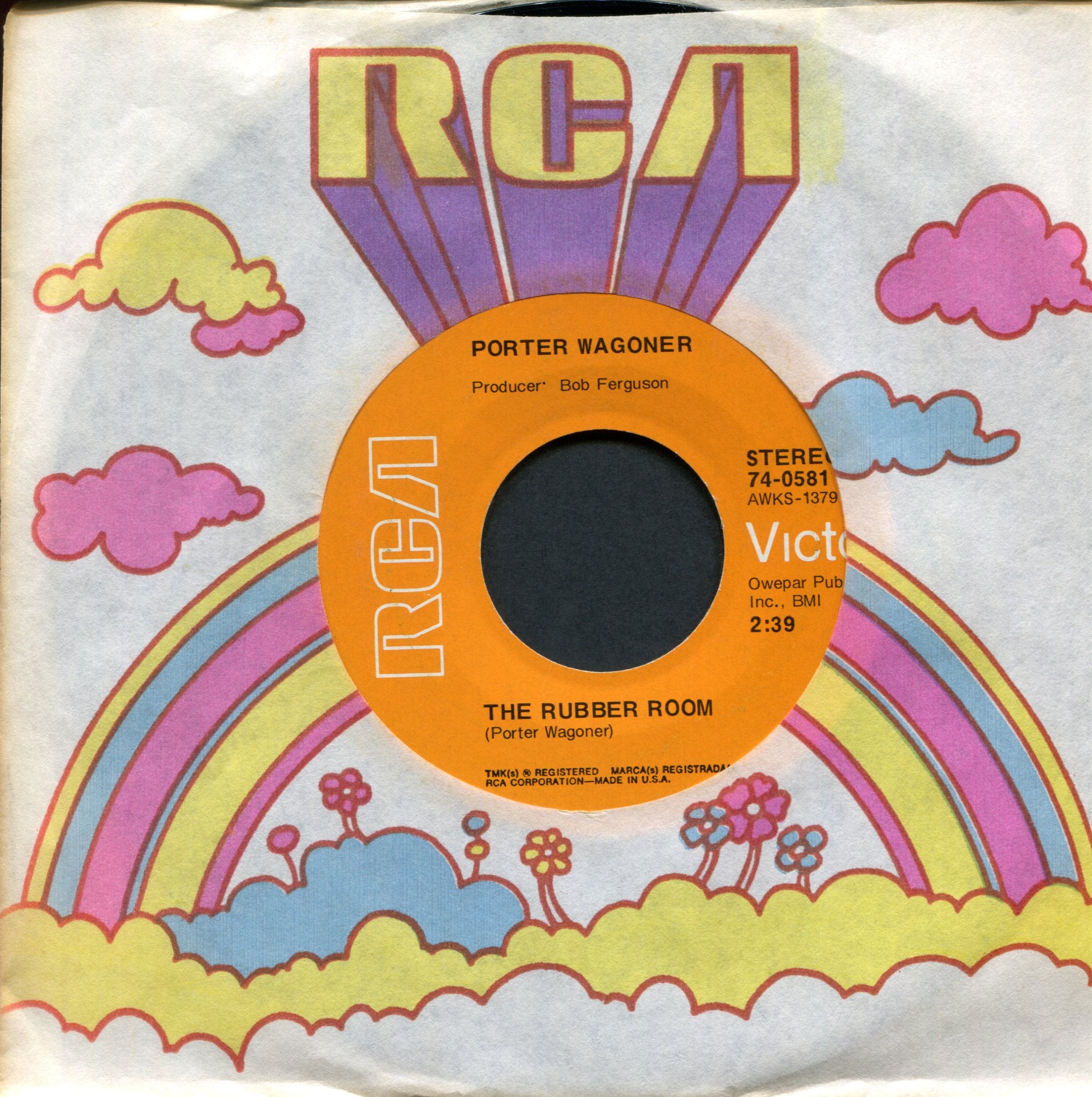 Porter Wagoner - The Rubber Room on RCA Demented Psycho Country 45