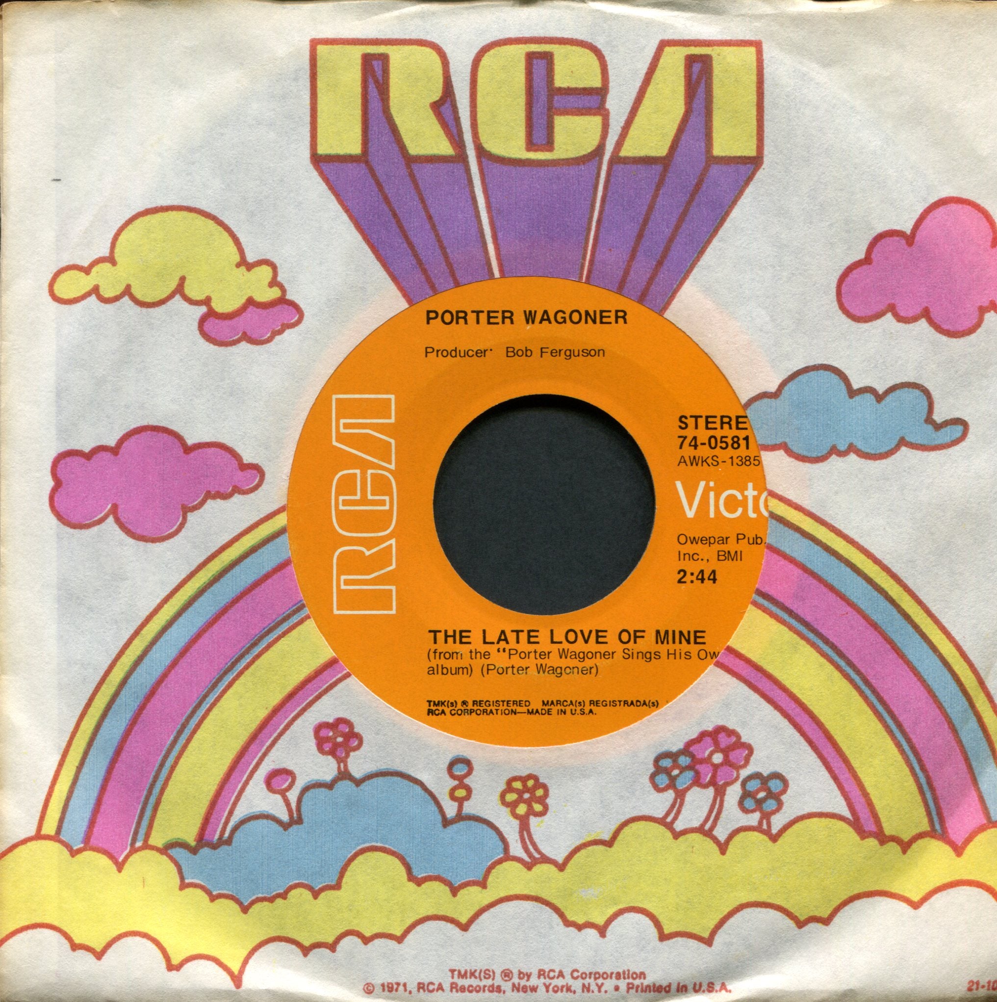 Porter Wagoner - The Rubber Room on RCA Demented Psycho Country 45