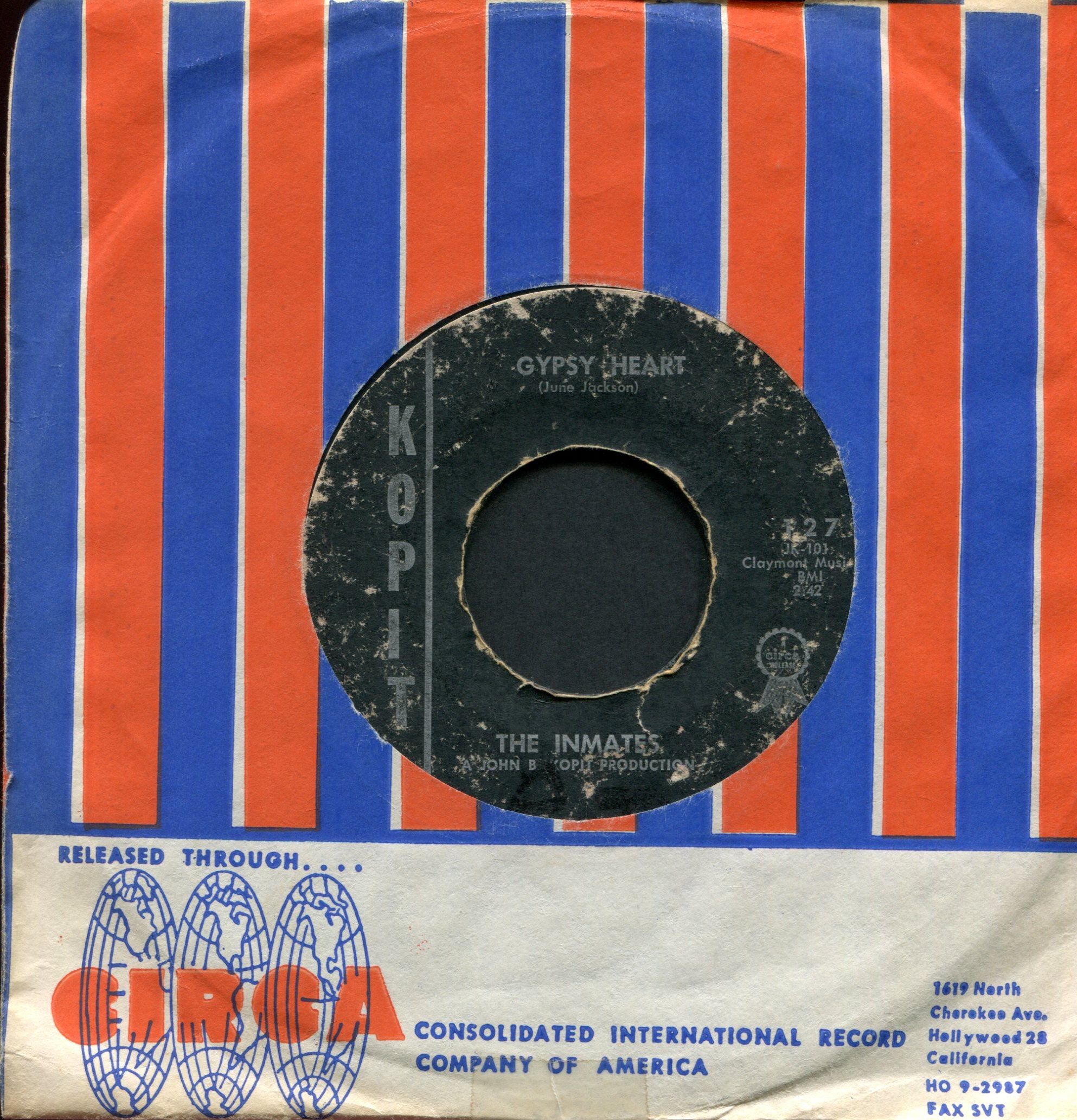 The Inmates - Gypsy Heart on Kopit Northern Soul 45