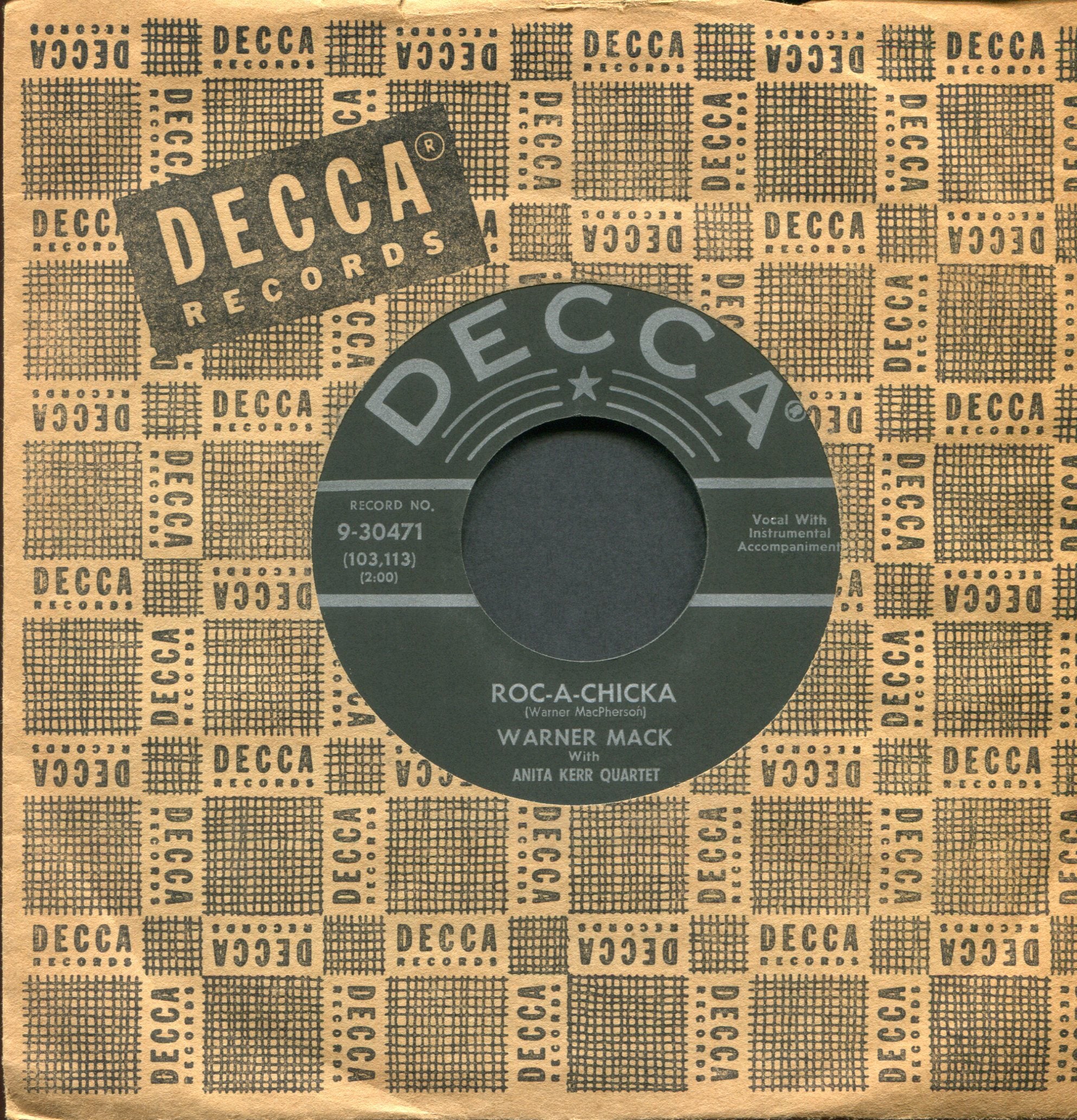 Warner Mack - Roc-A-Chicka on Decca Rockabilly 45