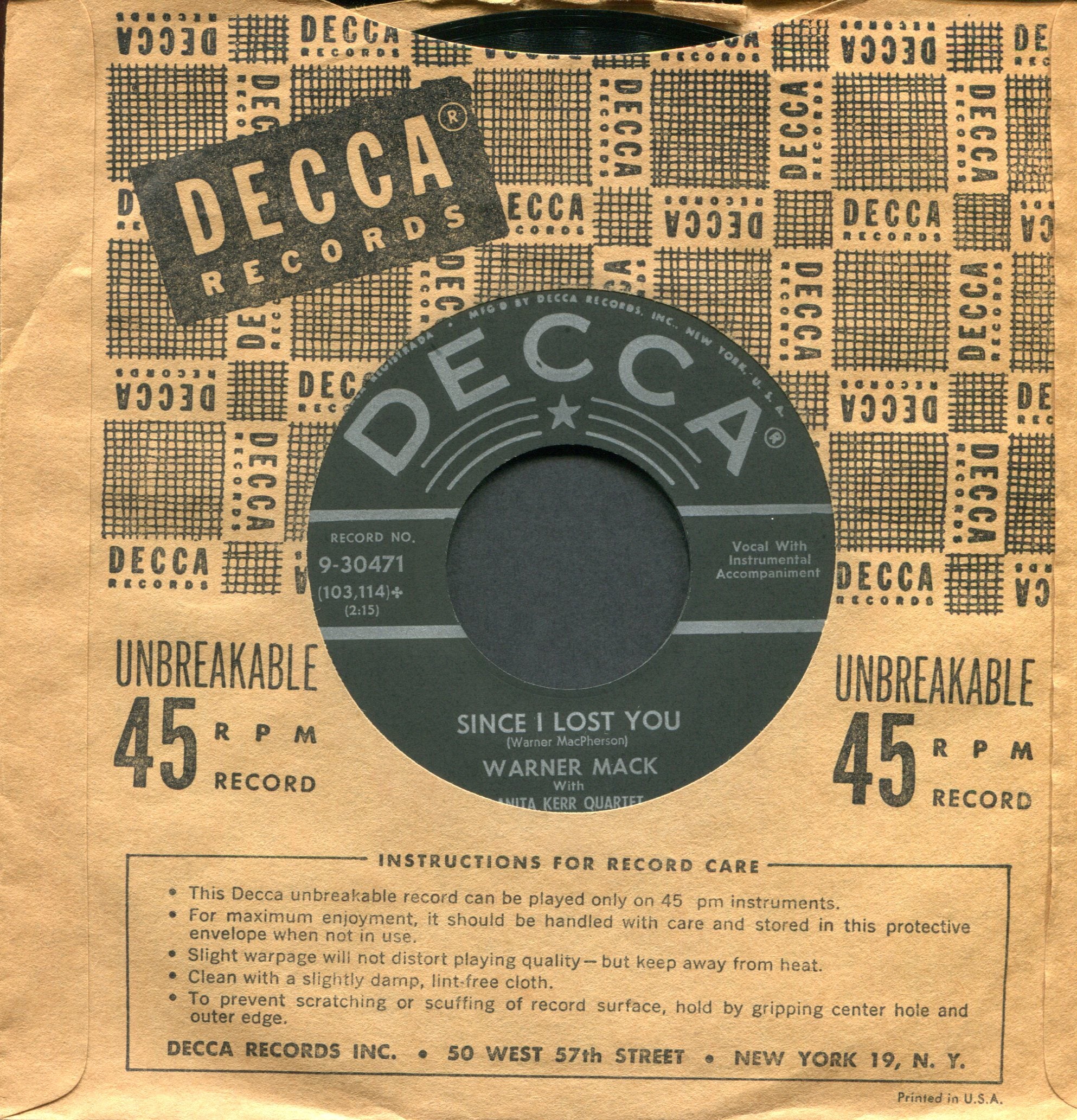 Warner Mack - Roc-A-Chicka on Decca Rockabilly 45