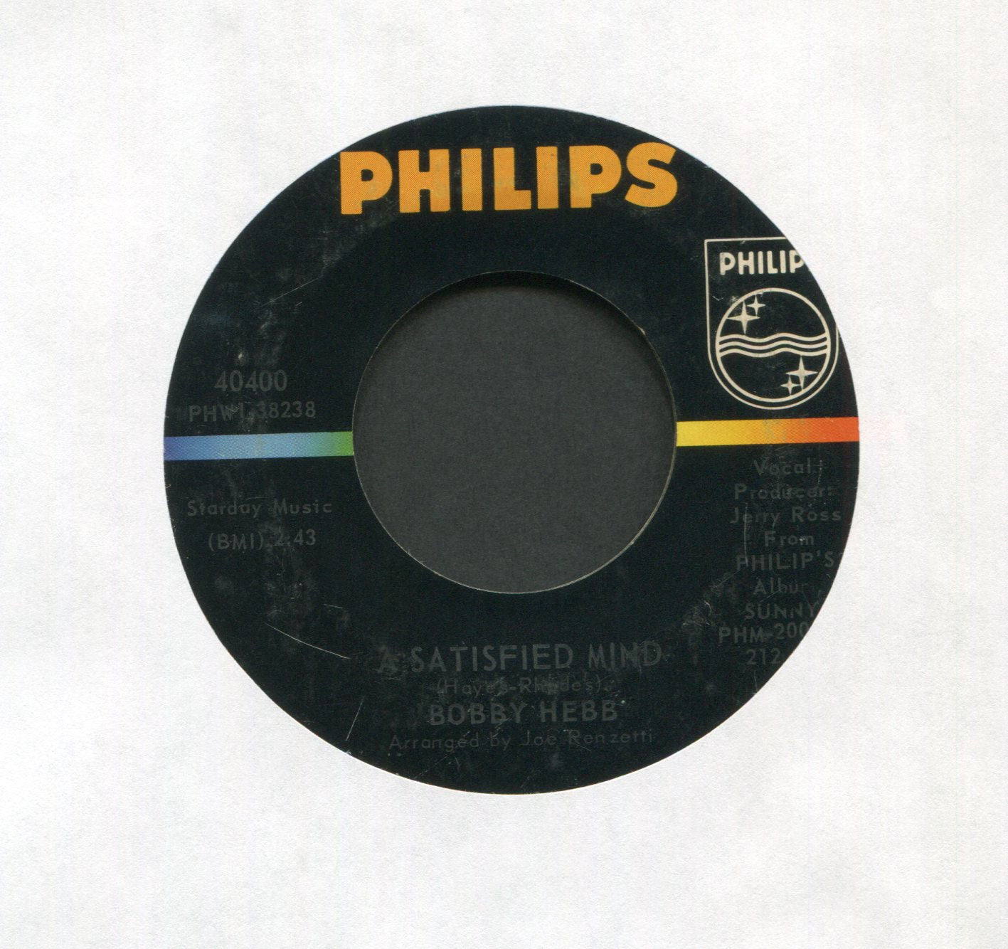 Bobby Hebb - Love, Love, Love on Philips Northern Soul 45 With Picture Sleeve