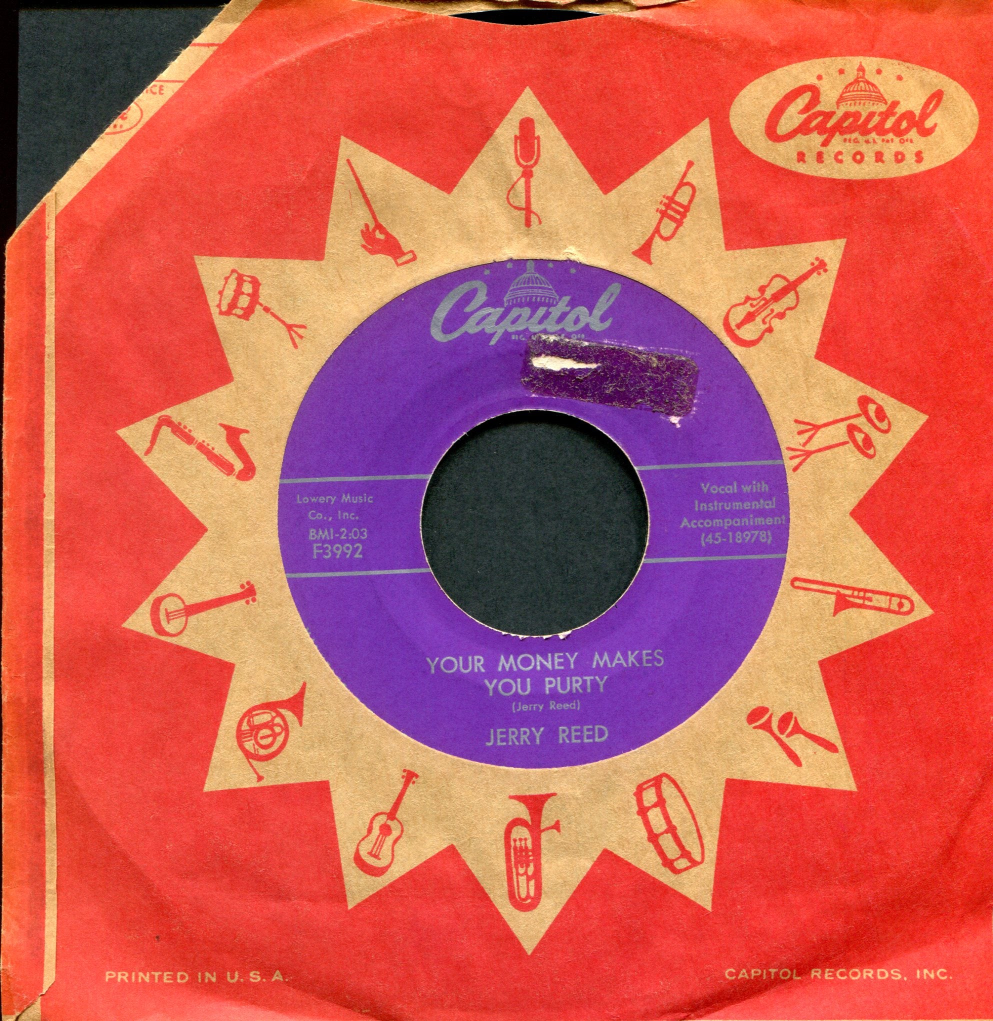 Jerry Reed - Your Money Makes You Purty on Capitol Rockabilly 45