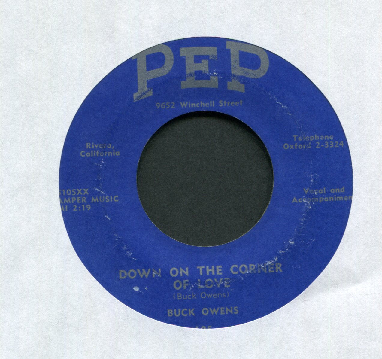 Buck Owens - It Don't Show On Me on Pep Bakersfield Sound Country 45