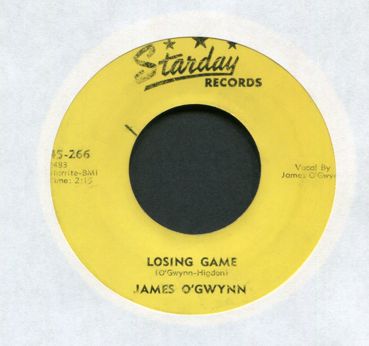 James O'Gwynn - Losing Game on Starday Country Bop 45