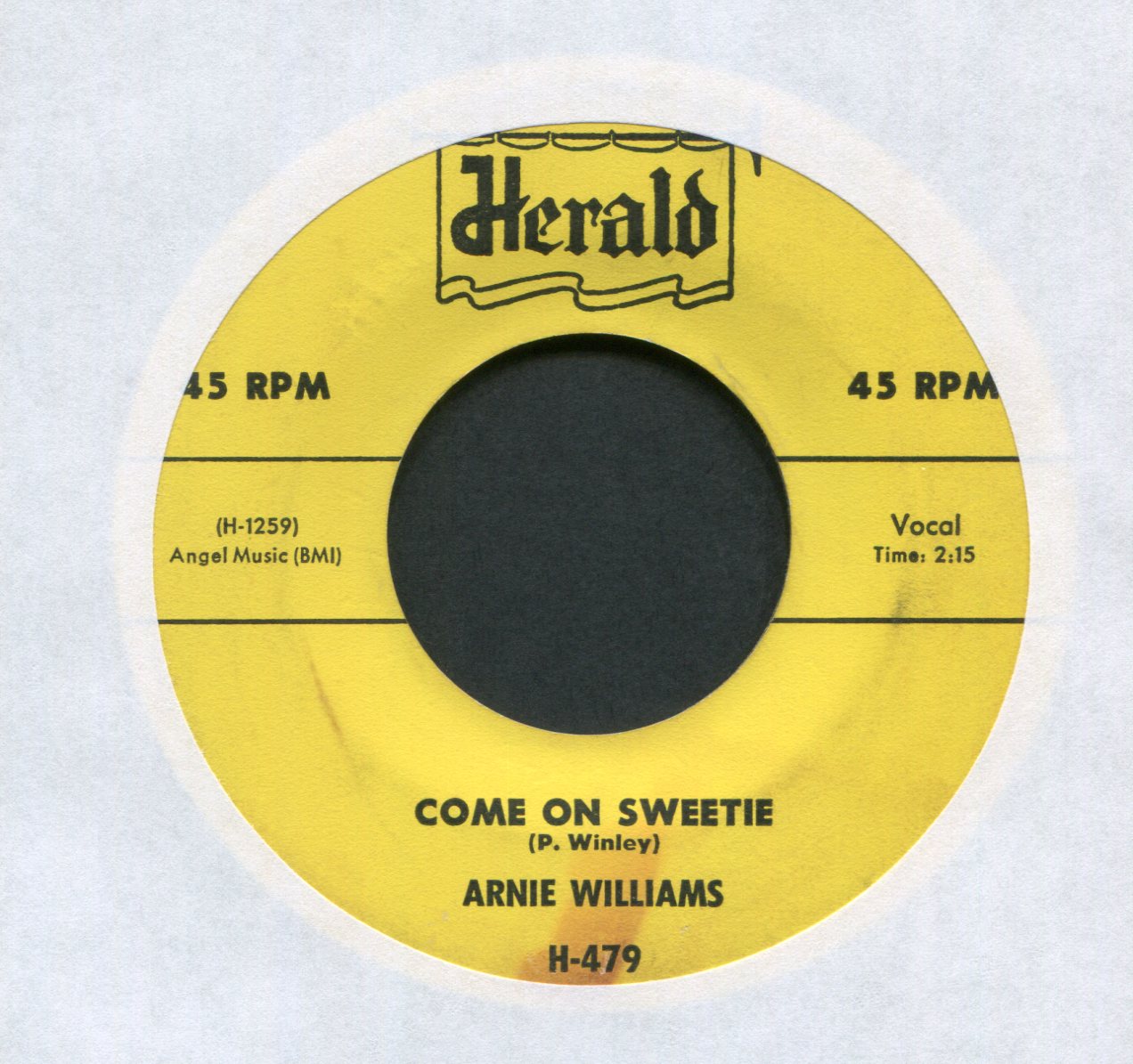 Arnie Williams - Come On Sweetie on Herald R&B 45