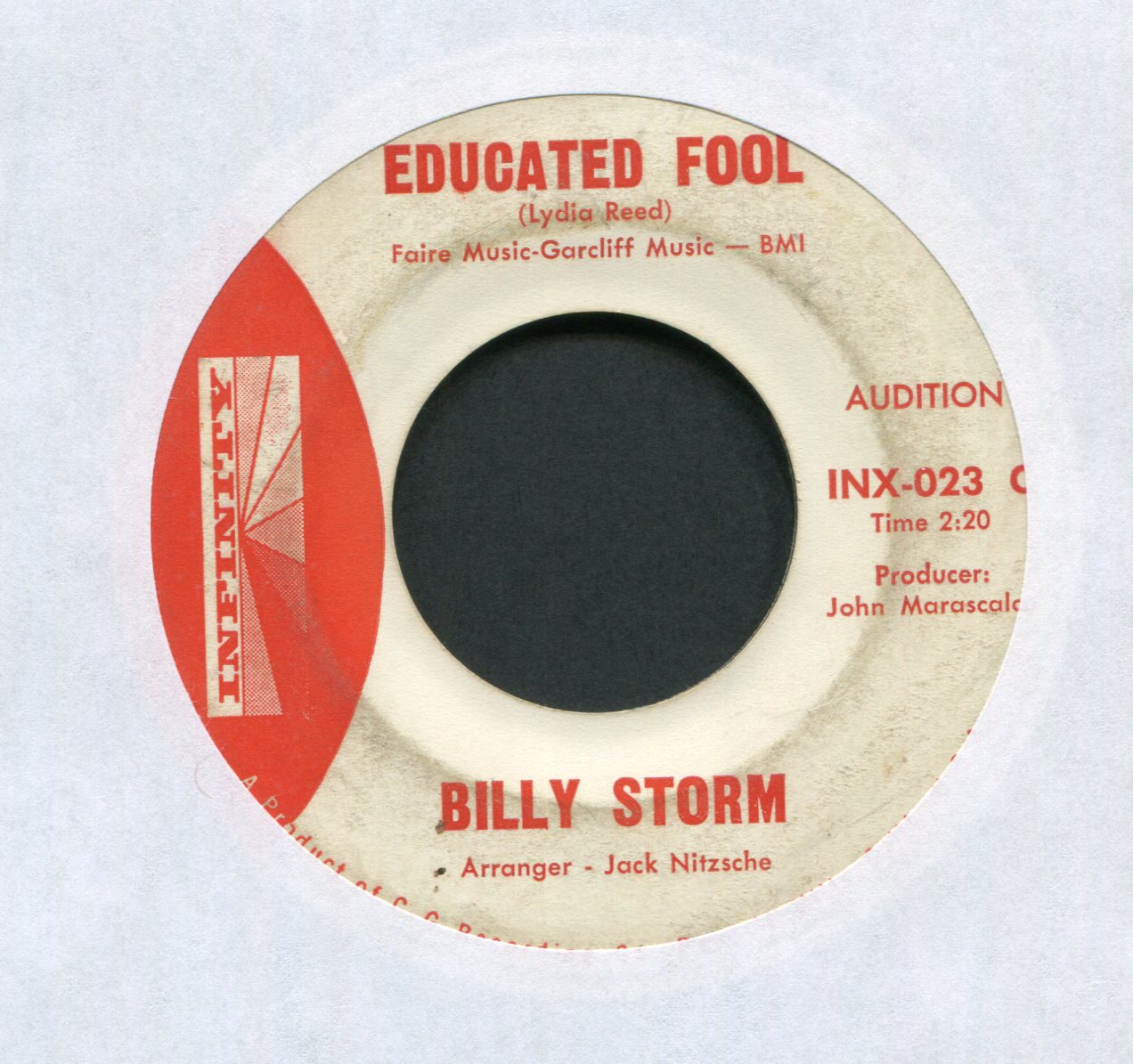 Billy Storm - Educated Fool on Infinity Promo Northern Soul 45