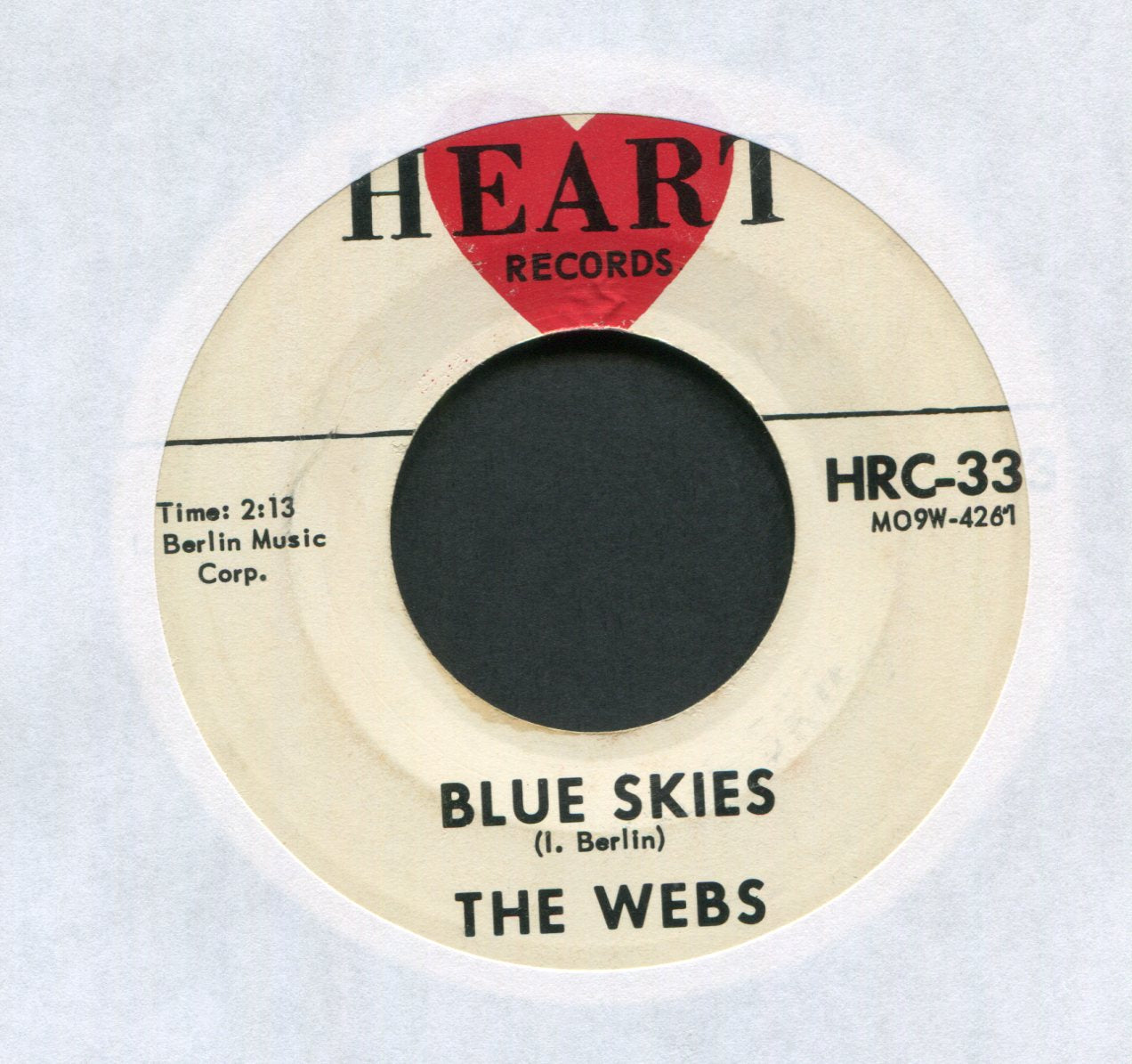 The Webs - Blue Skies on Heart Surf 45