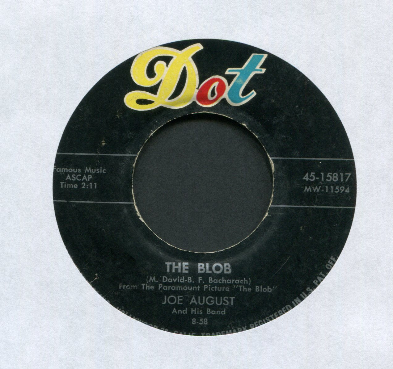 Joe August And His Band - The Blob on Dot Halloween R&B 45