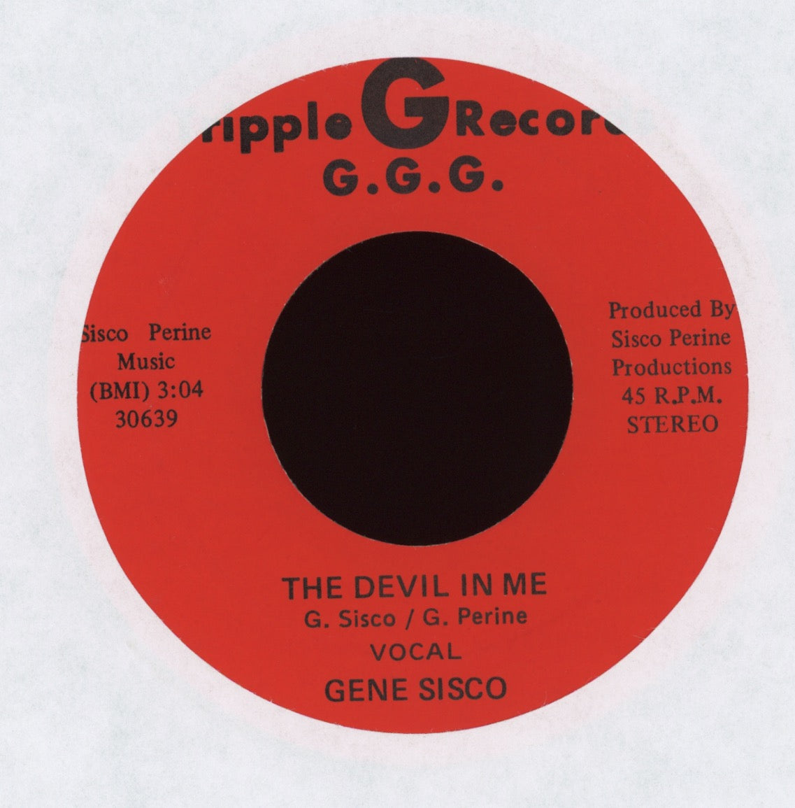 Gene Sisco - The Devil In Me / Rosie's Bar And Grill on Tripple G