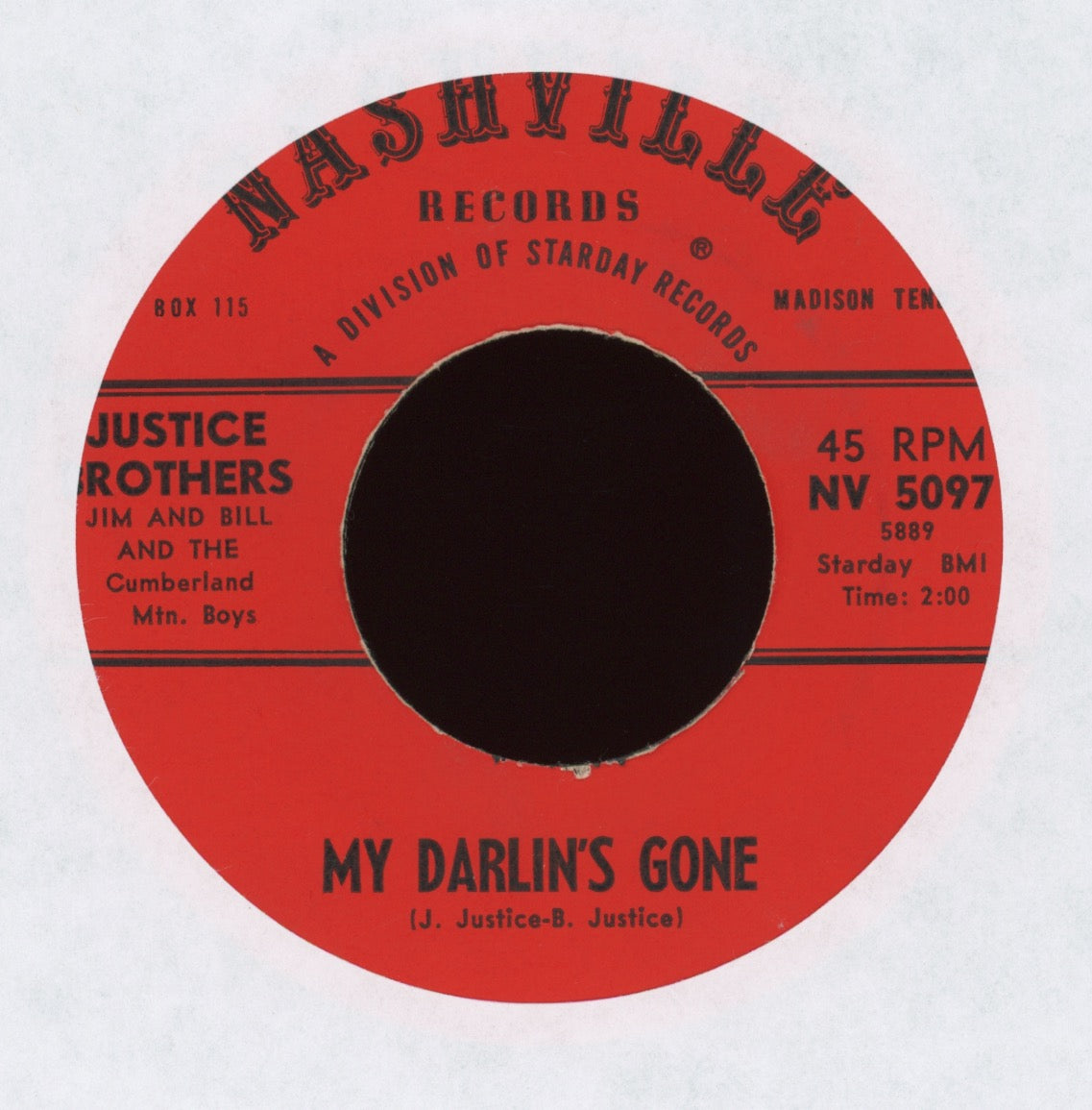 The Justice Brothers - My Darlin's Gone / Dreamland on Nashville