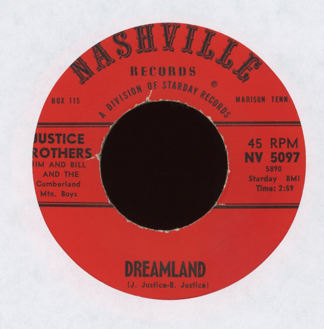 The Justice Brothers - My Darlin's Gone / Dreamland on Nashville