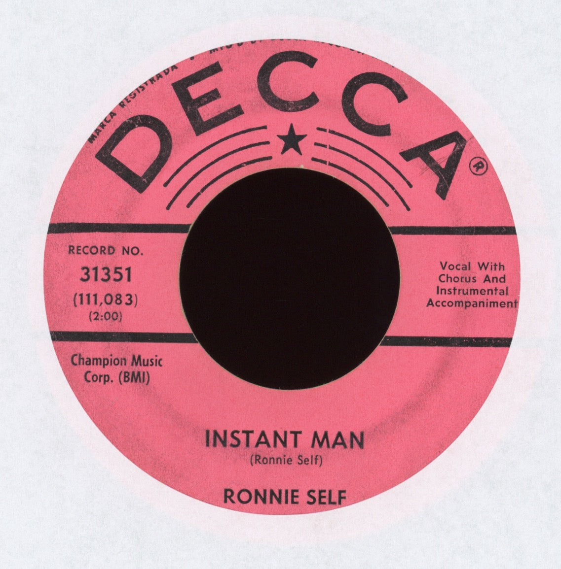 Ronnie Self - Instant Man on Decca Promo