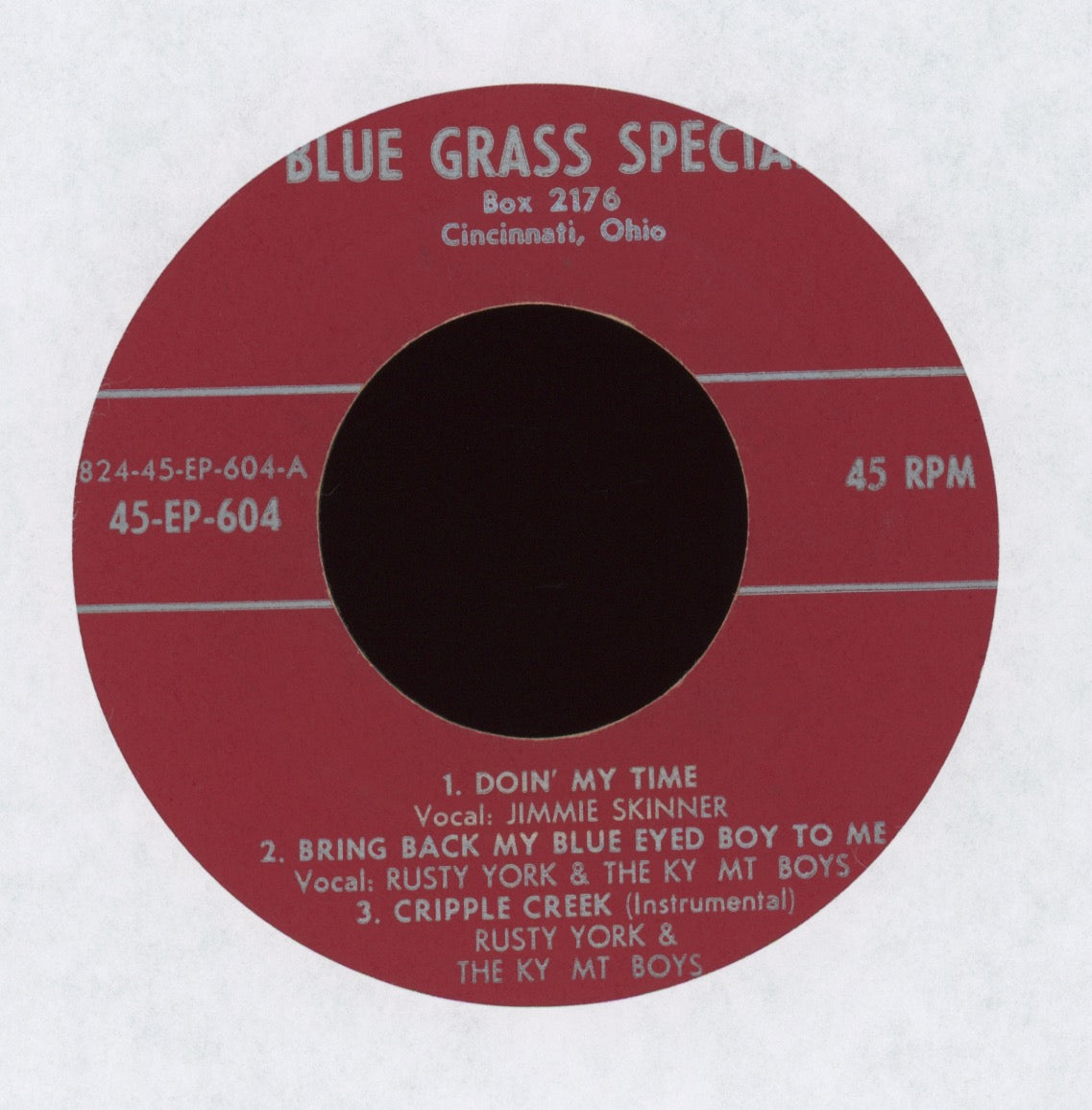 Jimmie Skinner - Doin' My Time on Blue Grass Special EP 604