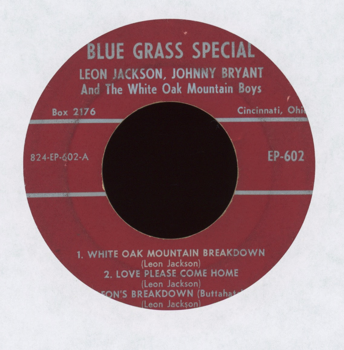 Leon Jackson & Johnny Bryant - White Oak Mountain Breakdown on Blue Grass Special EP 602