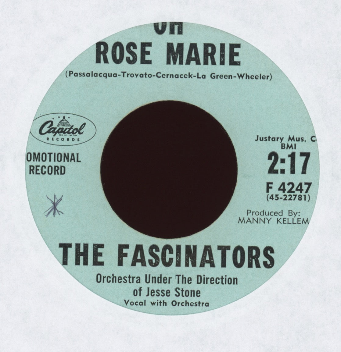 The Fascinators - Oh Rose Marie on Capitol Promo