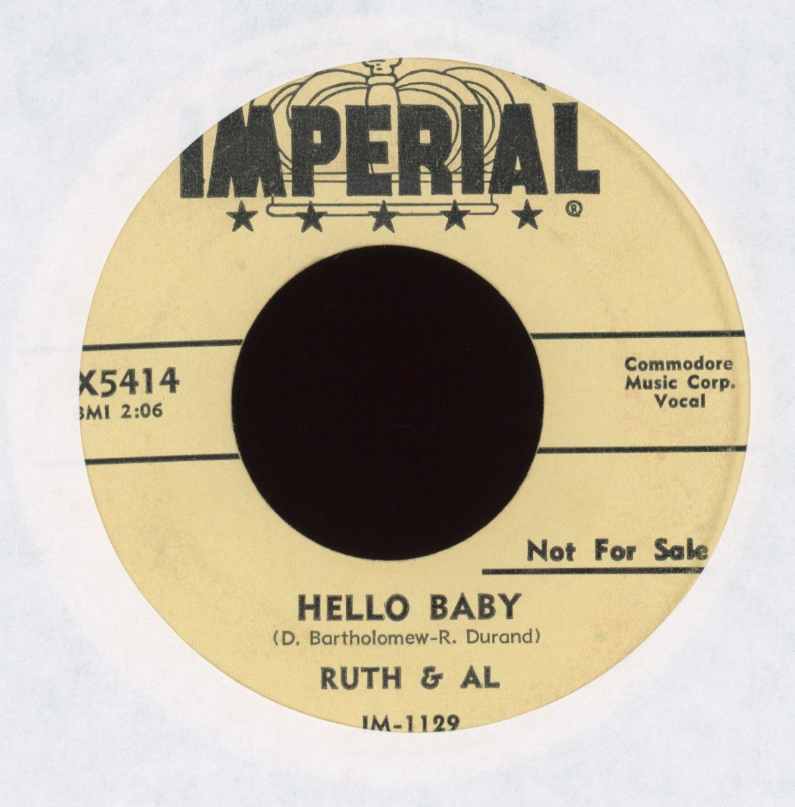 Ruth & Al - Real Gone Party / Hello Baby on Imperial Promo