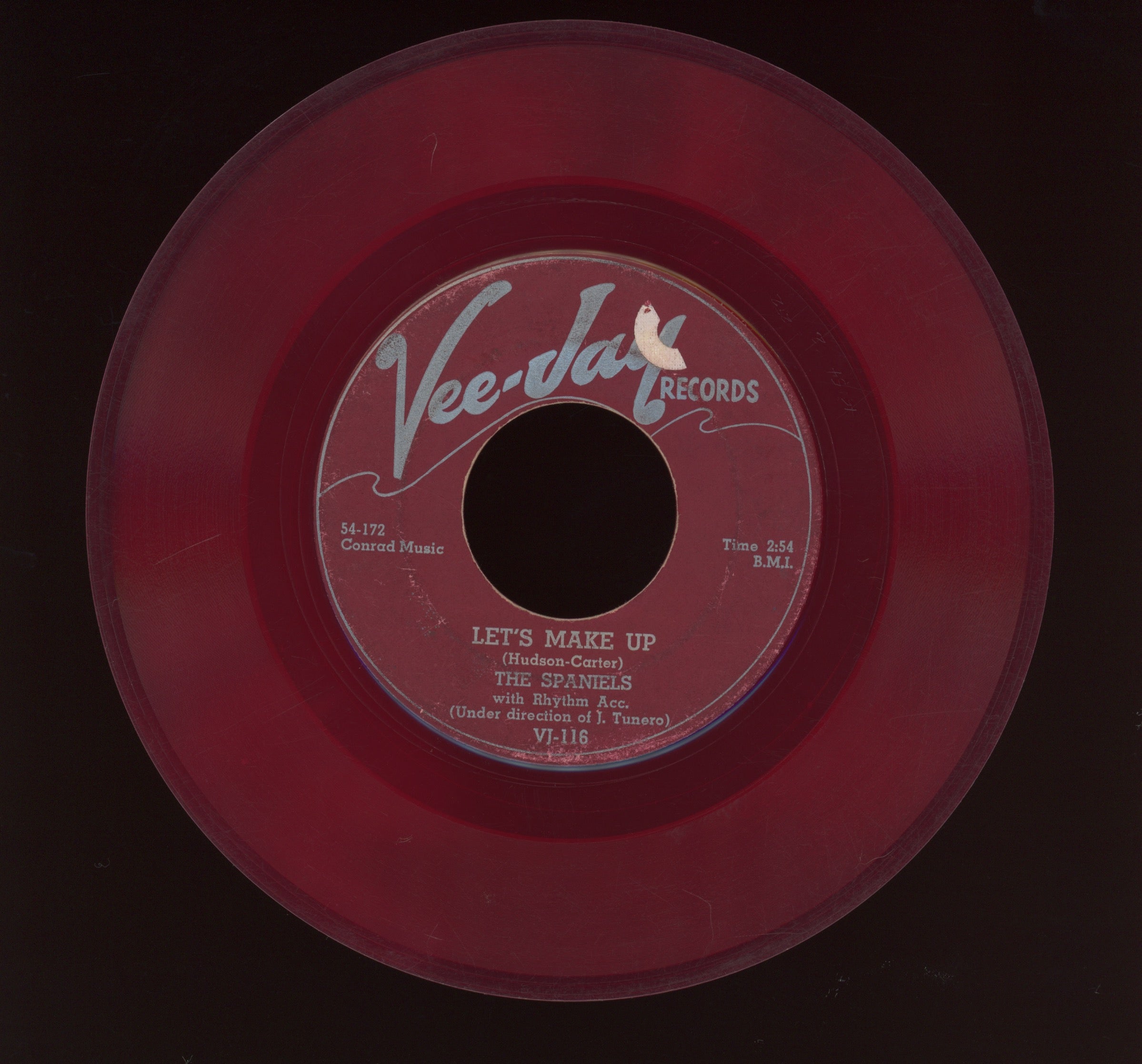 The Spaniels - Let's Make Up / Play it Cool on Vee Jay Red Vinyl