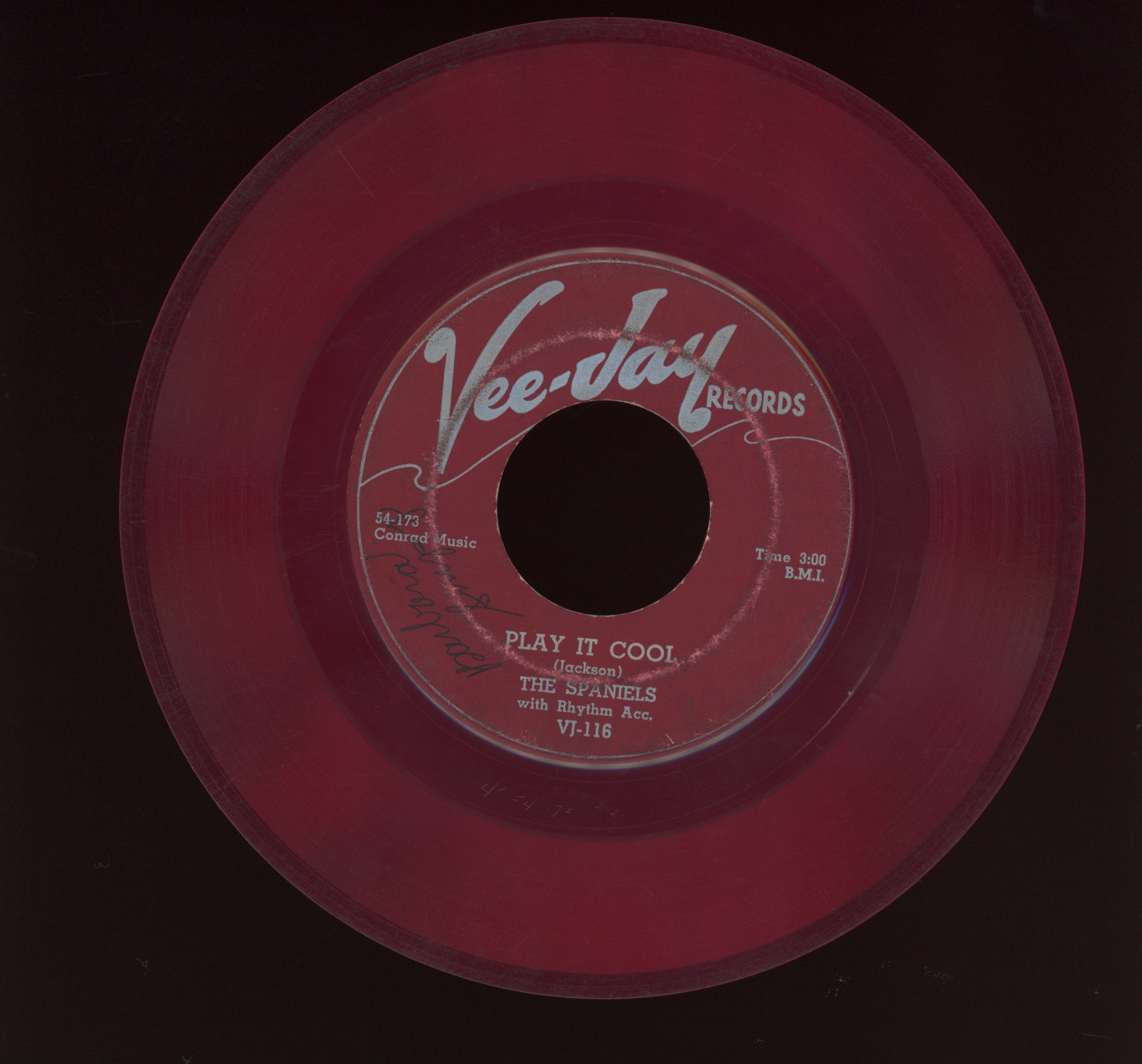 The Spaniels - Let's Make Up / Play it Cool on Vee Jay Red Vinyl