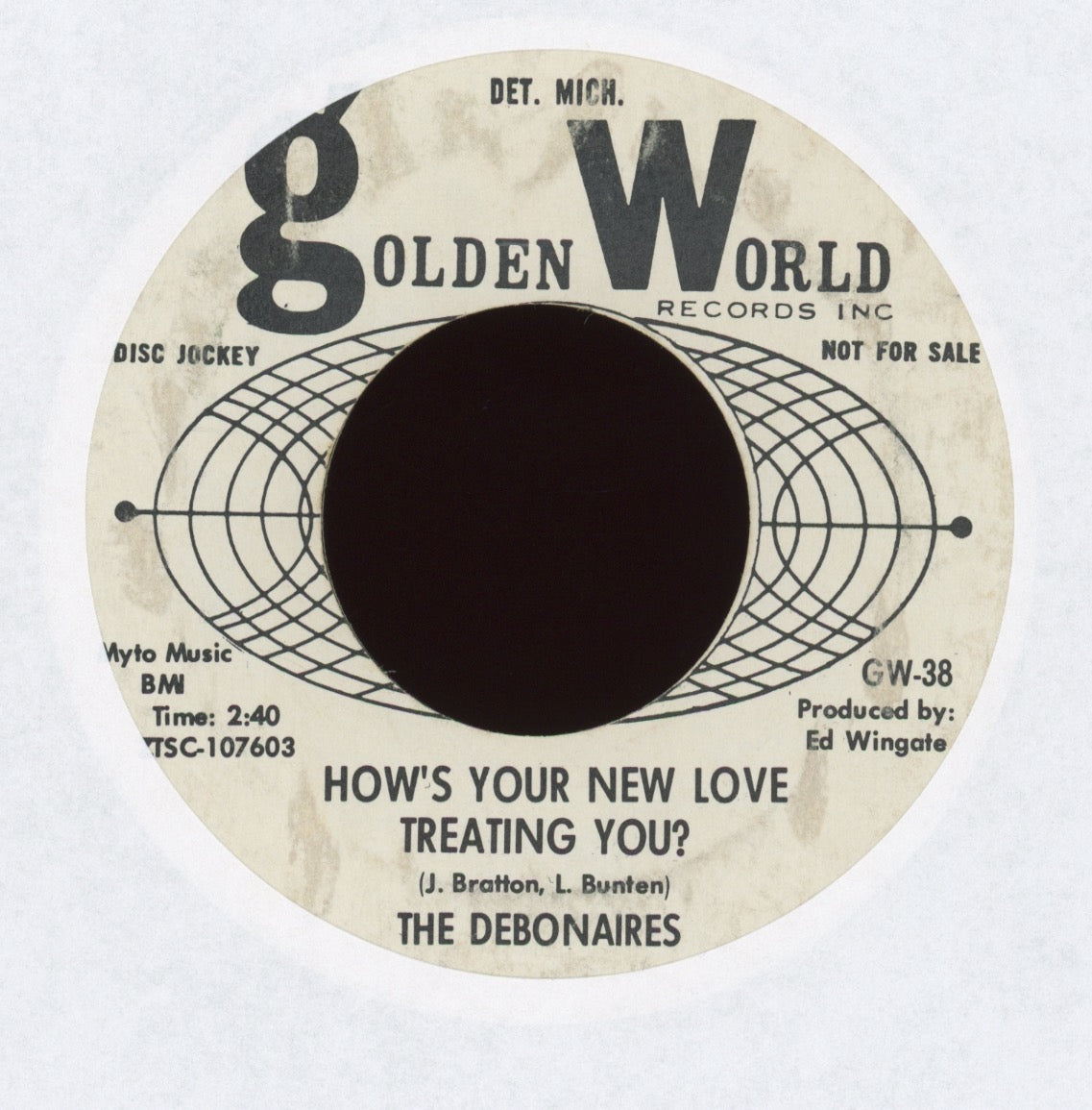 The Debonaires - How's Your  New Love Treating You on Golden World Promo