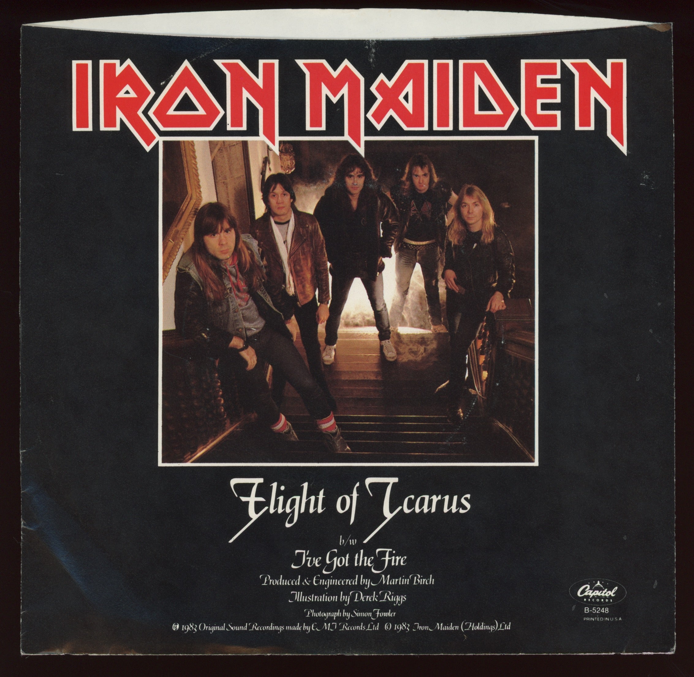 Iron Maiden - Flight Of Icarus on Capitol 45 With Picture Sleeve