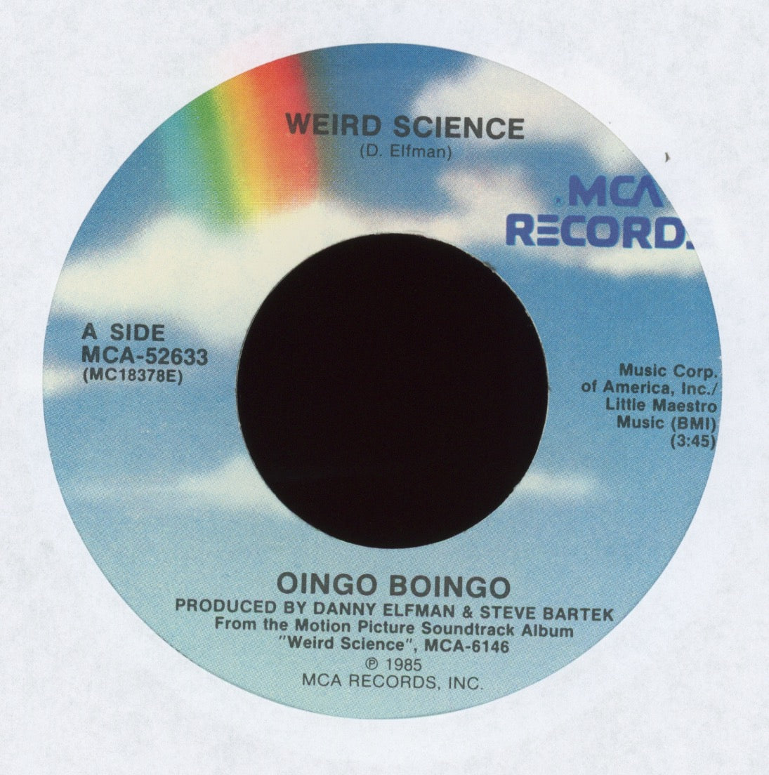 Oingo Boingo - Weird Science on MCA with Picture Sleeve