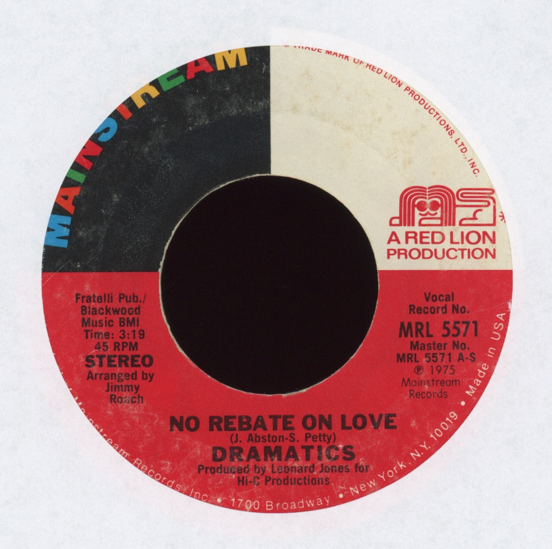 The Dramatics - No Rebate On Love on Mainstream