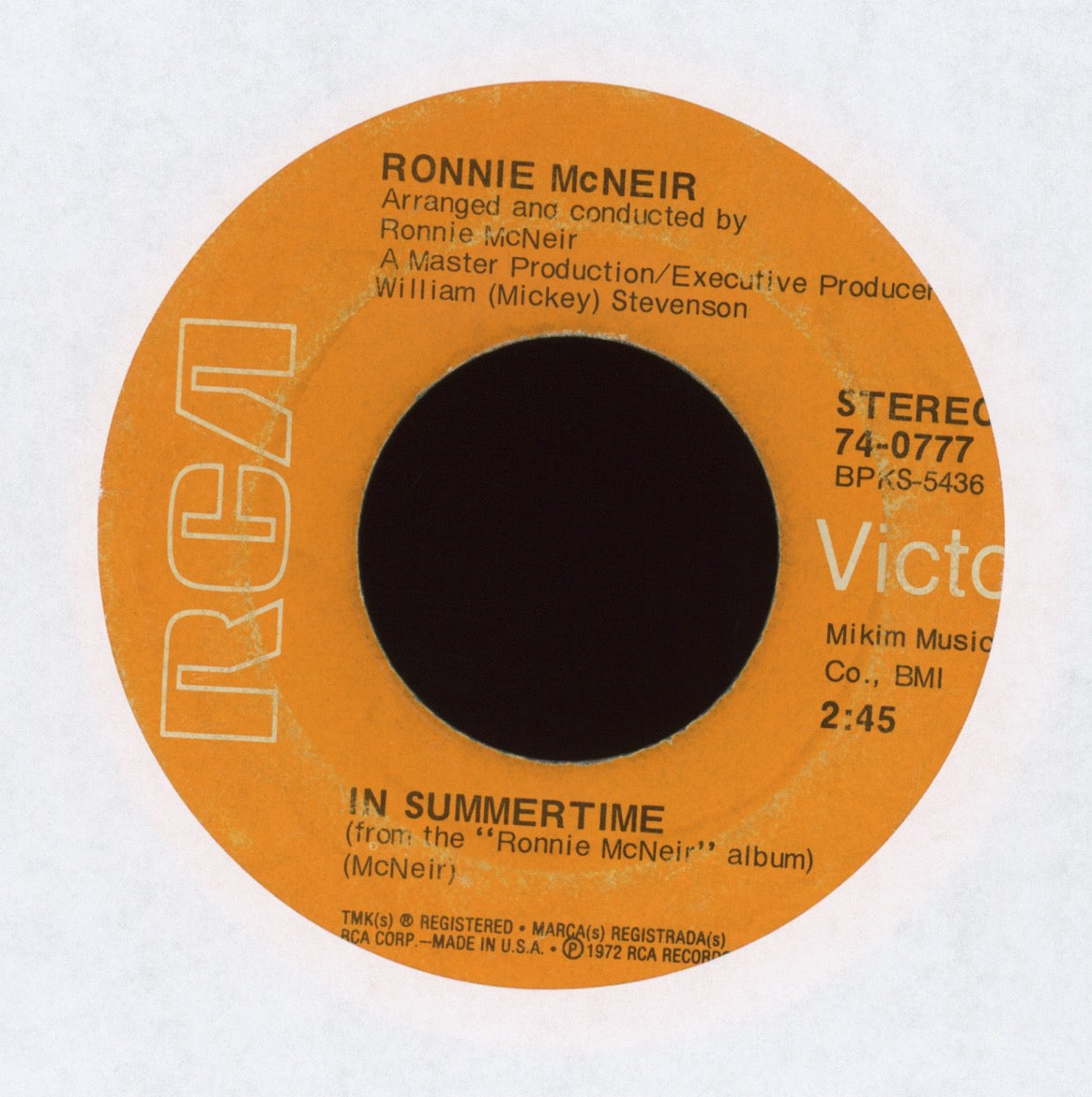 Ronnie McNeir - In Summertime on RCA