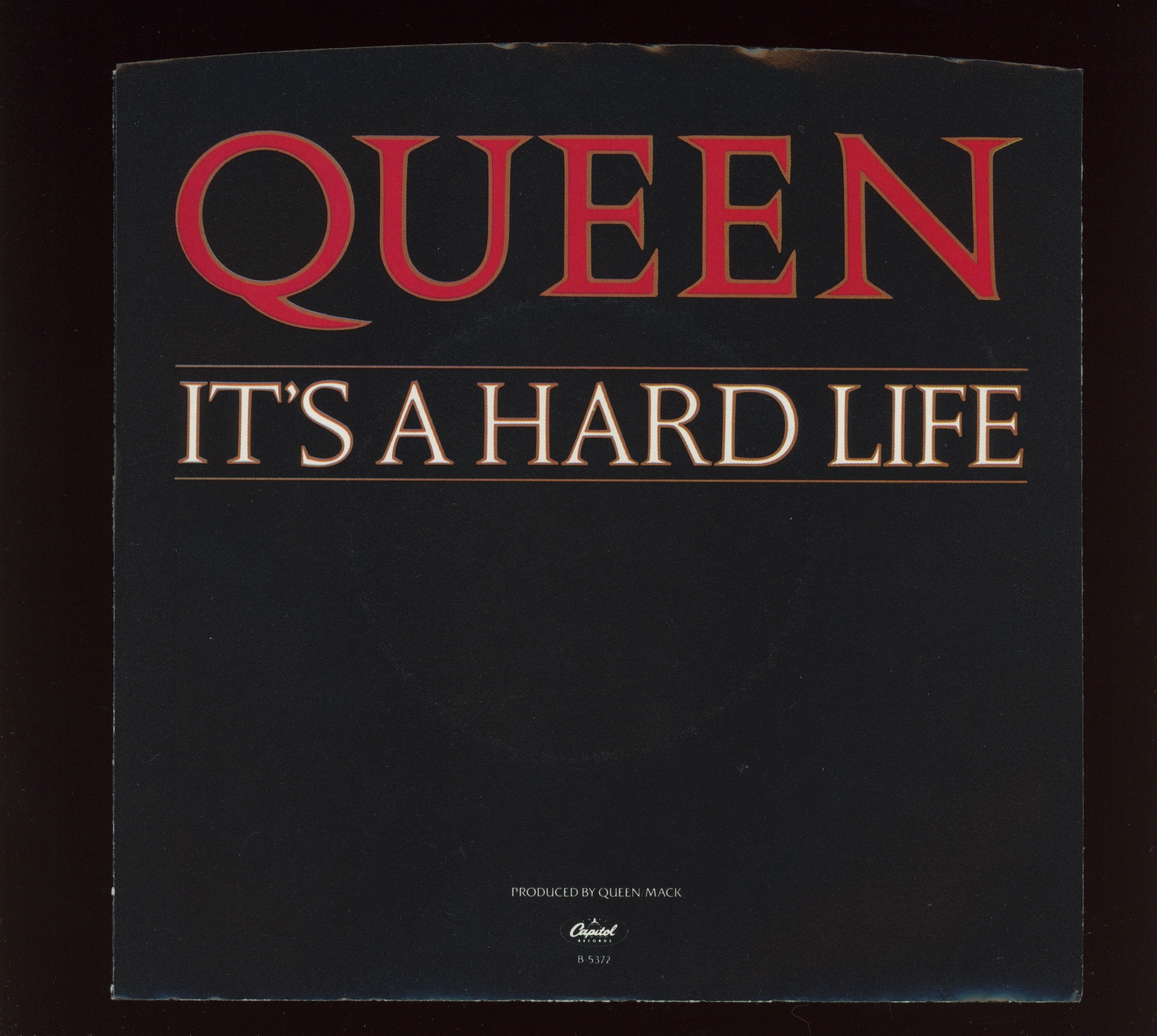 Queen - It's A Hard Life on Capitol With Picture Sleeve