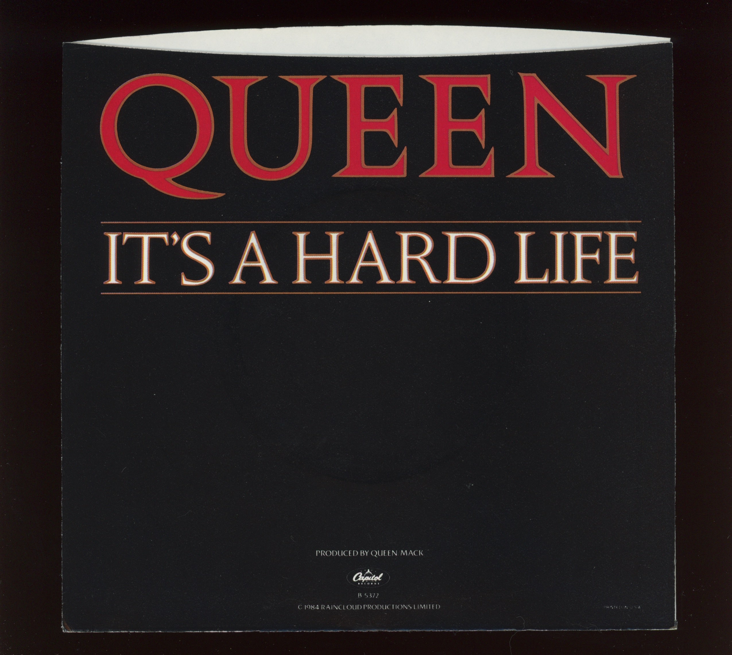 Queen - It's A Hard Life on Capitol With Picture Sleeve